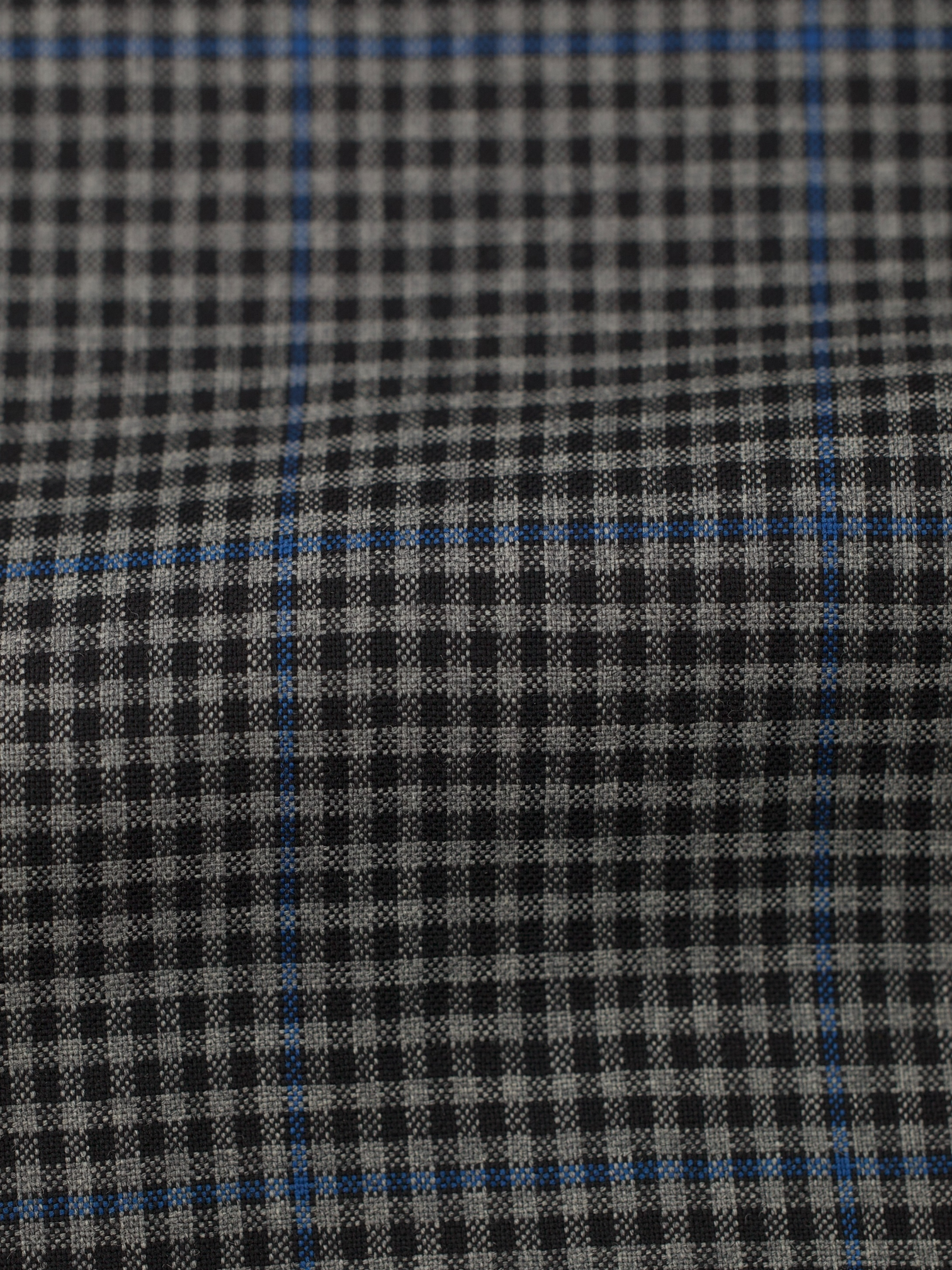 Brioni Vintage Grey & Light Blue Wool Windowpane Jacket