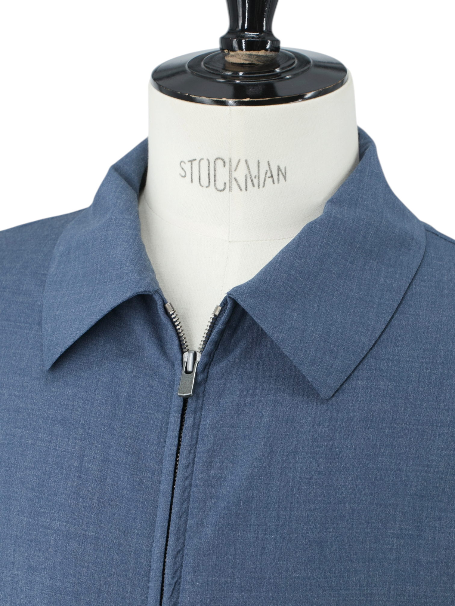 Berwich x Zignone Ocean Blue Wool & Viscose Blouson Jacket