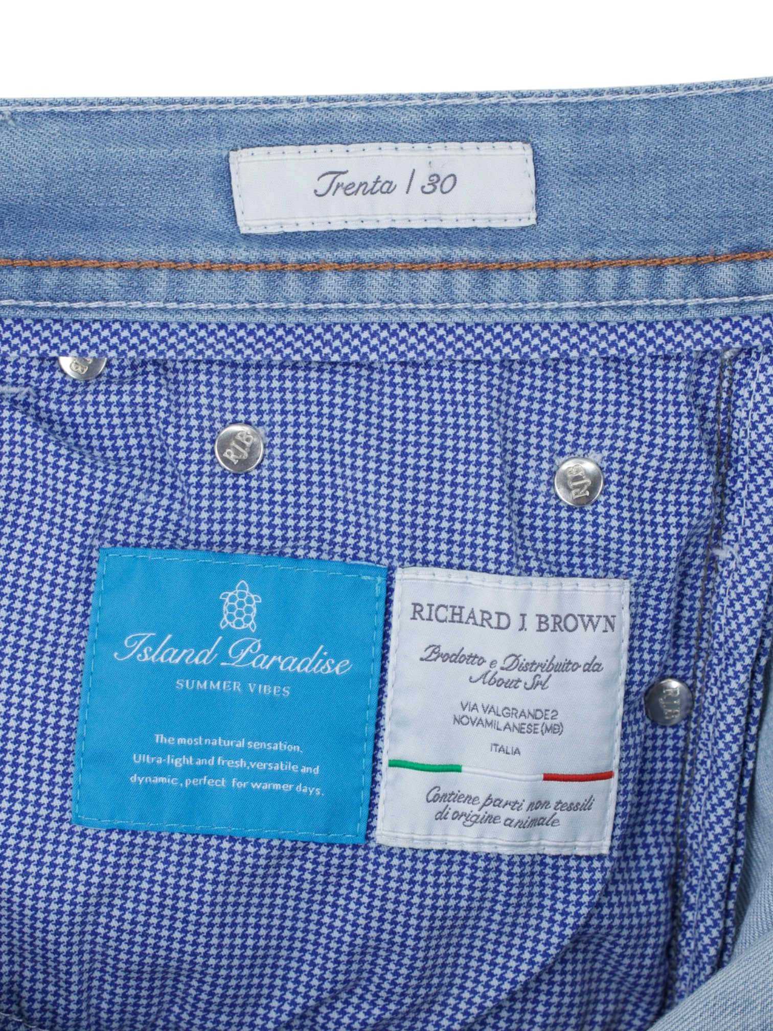 Richard J. Brown Light Blue Cotton, Linen & Lyocell "Tokyo-S" Jeans