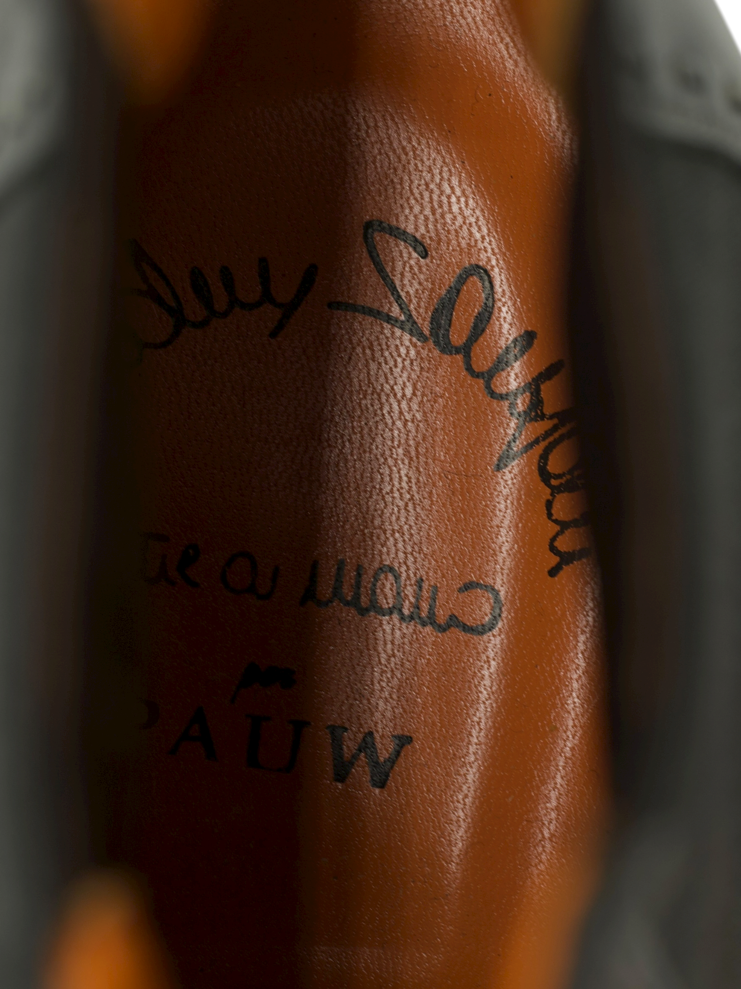Santoni Black Calf Leather Chelsea Boot