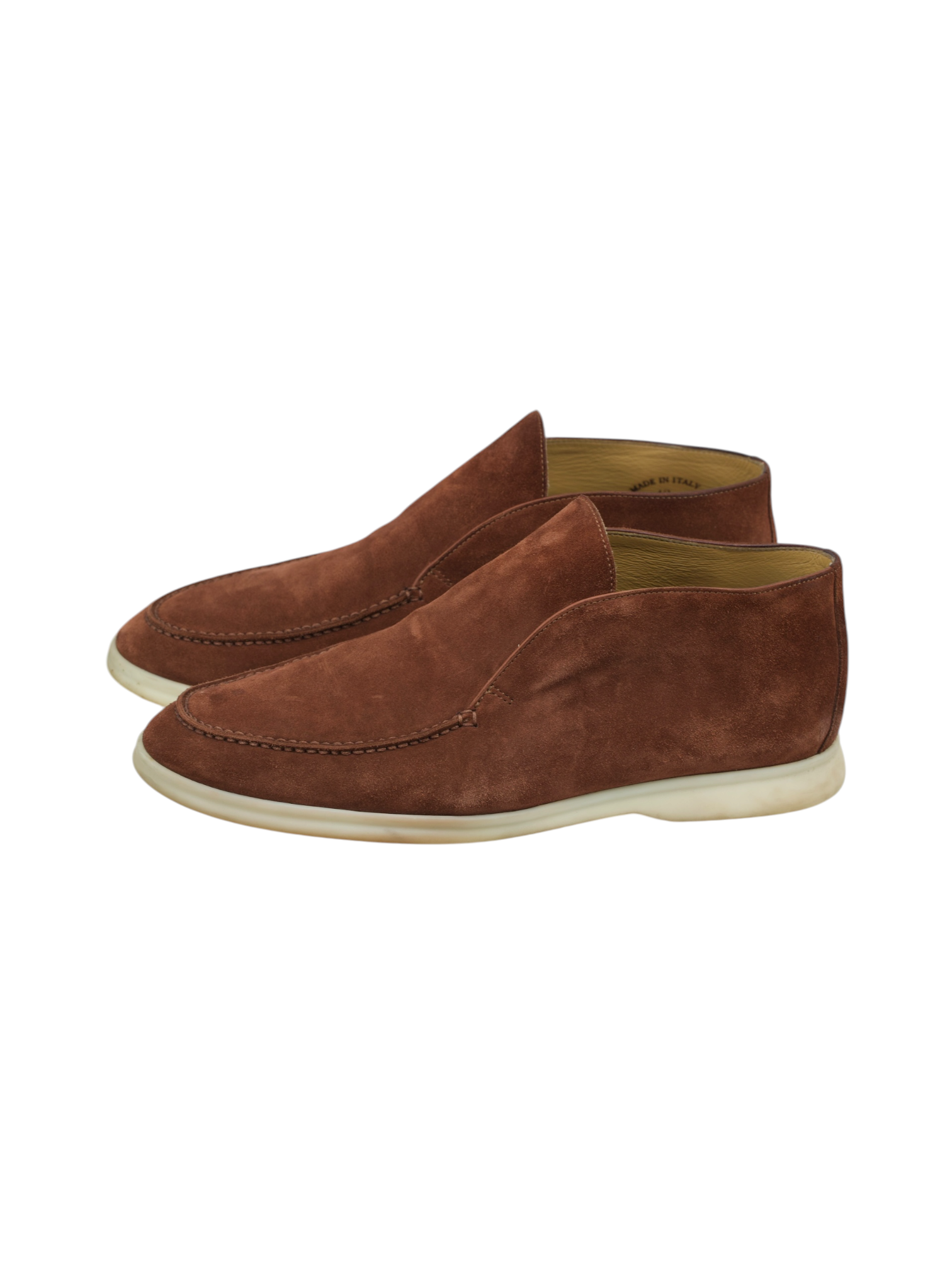 Loro Piana Brown Whiskey Suede Open Walk Ankle Boot