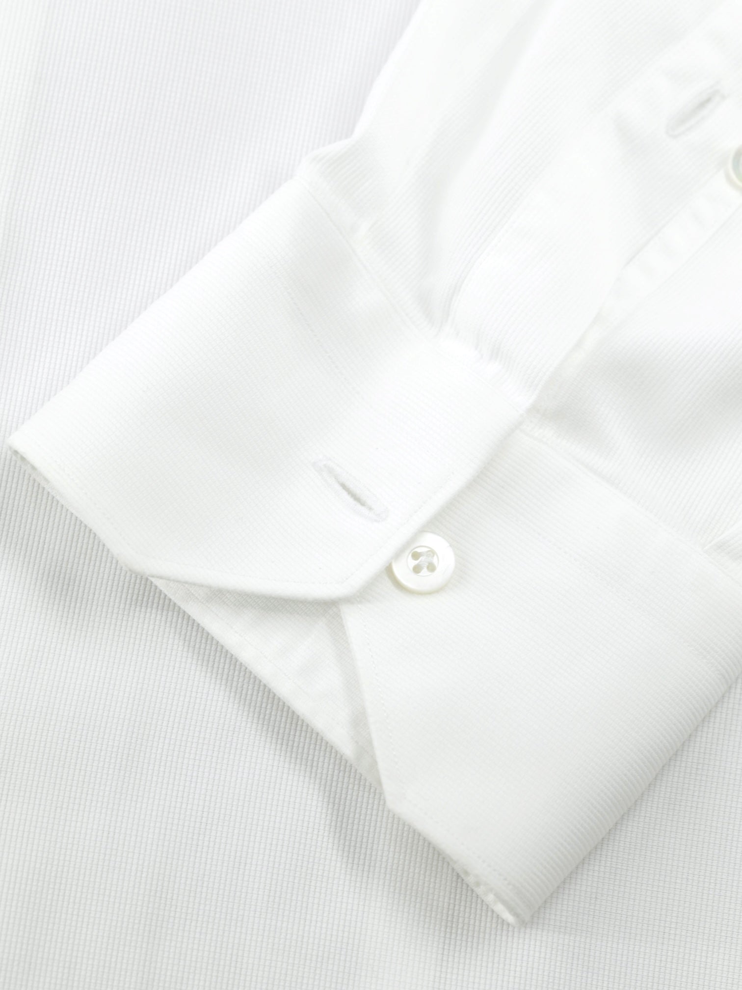 Fray White Cotton Button-Down Plain-Weave Shirt