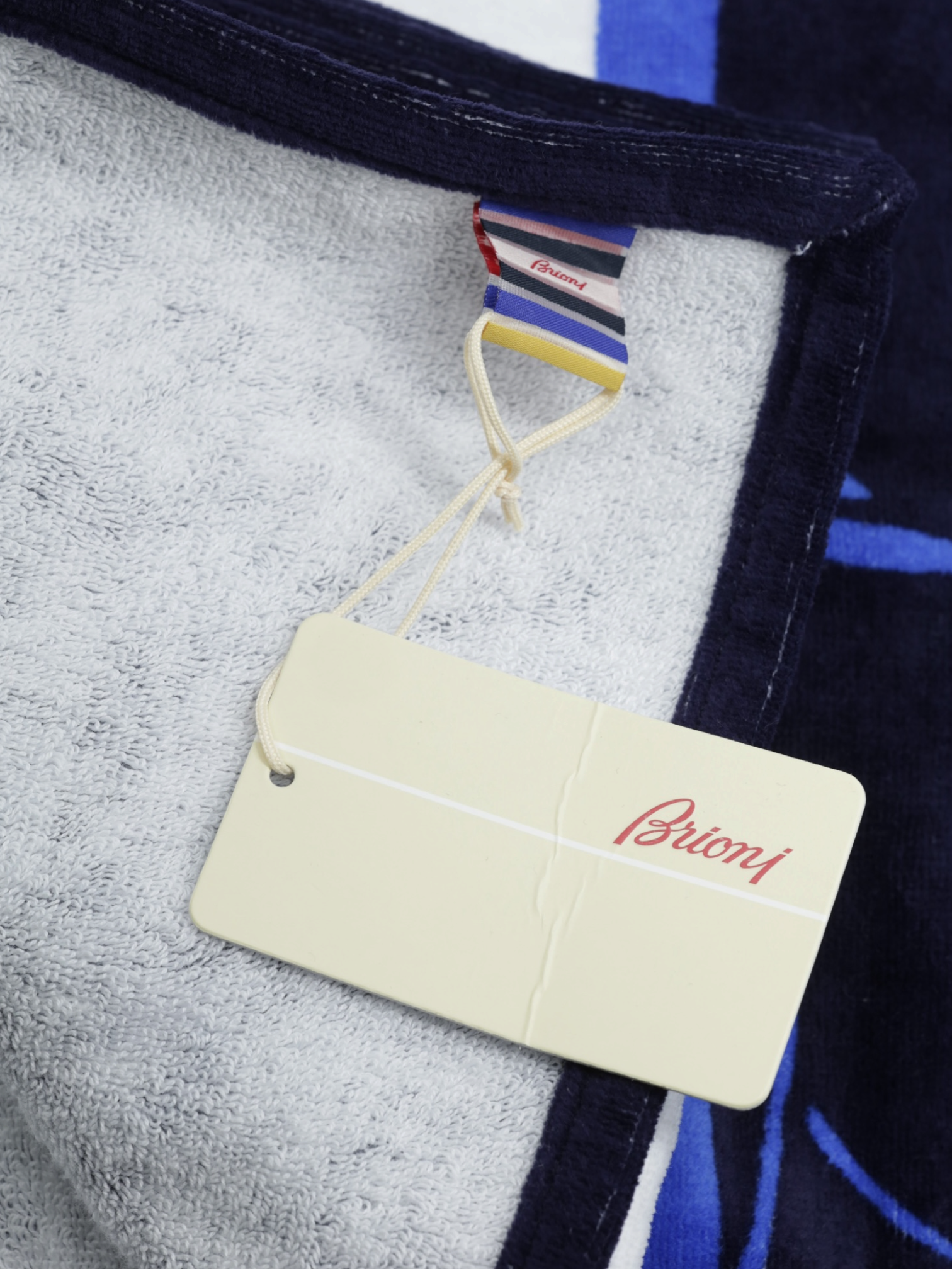 Brioni Blue & White Terry-Cotton Summer-Flâneur Towel