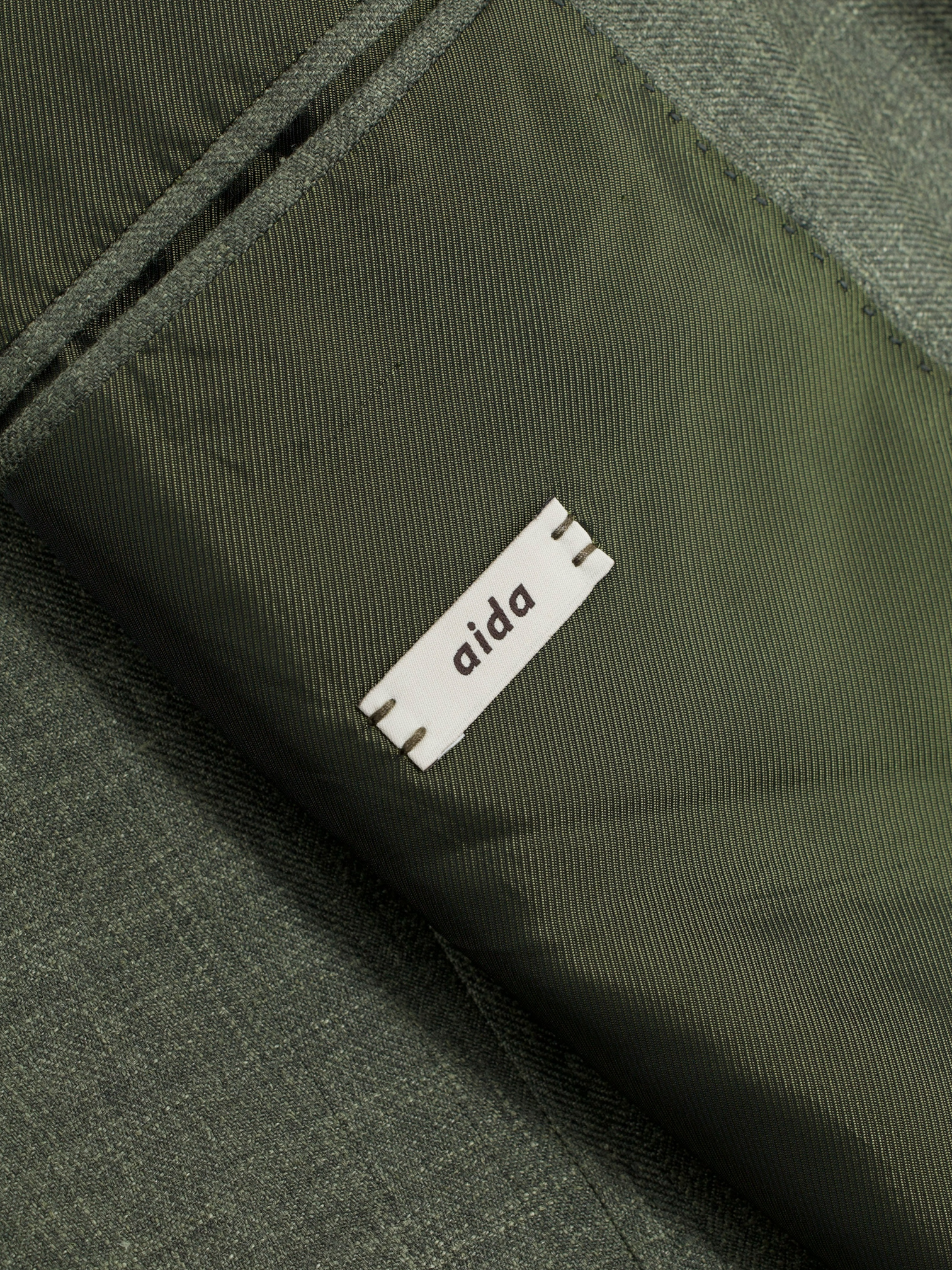 Caruso Sage Green Wool, Silk & Linen Melange Aida Jacket