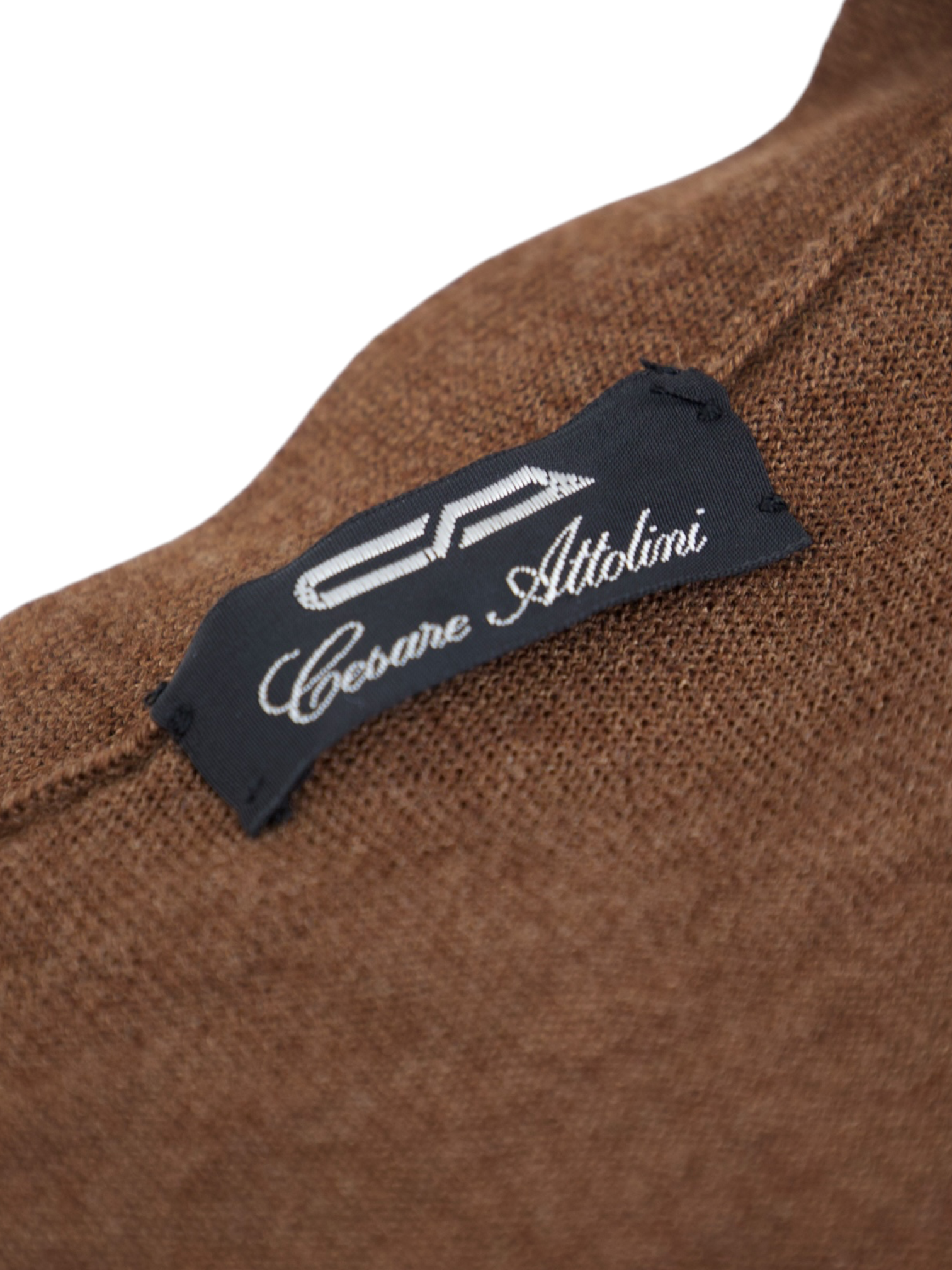 Cesare Attolini Mocca Brown Wool & Silk Cardigan