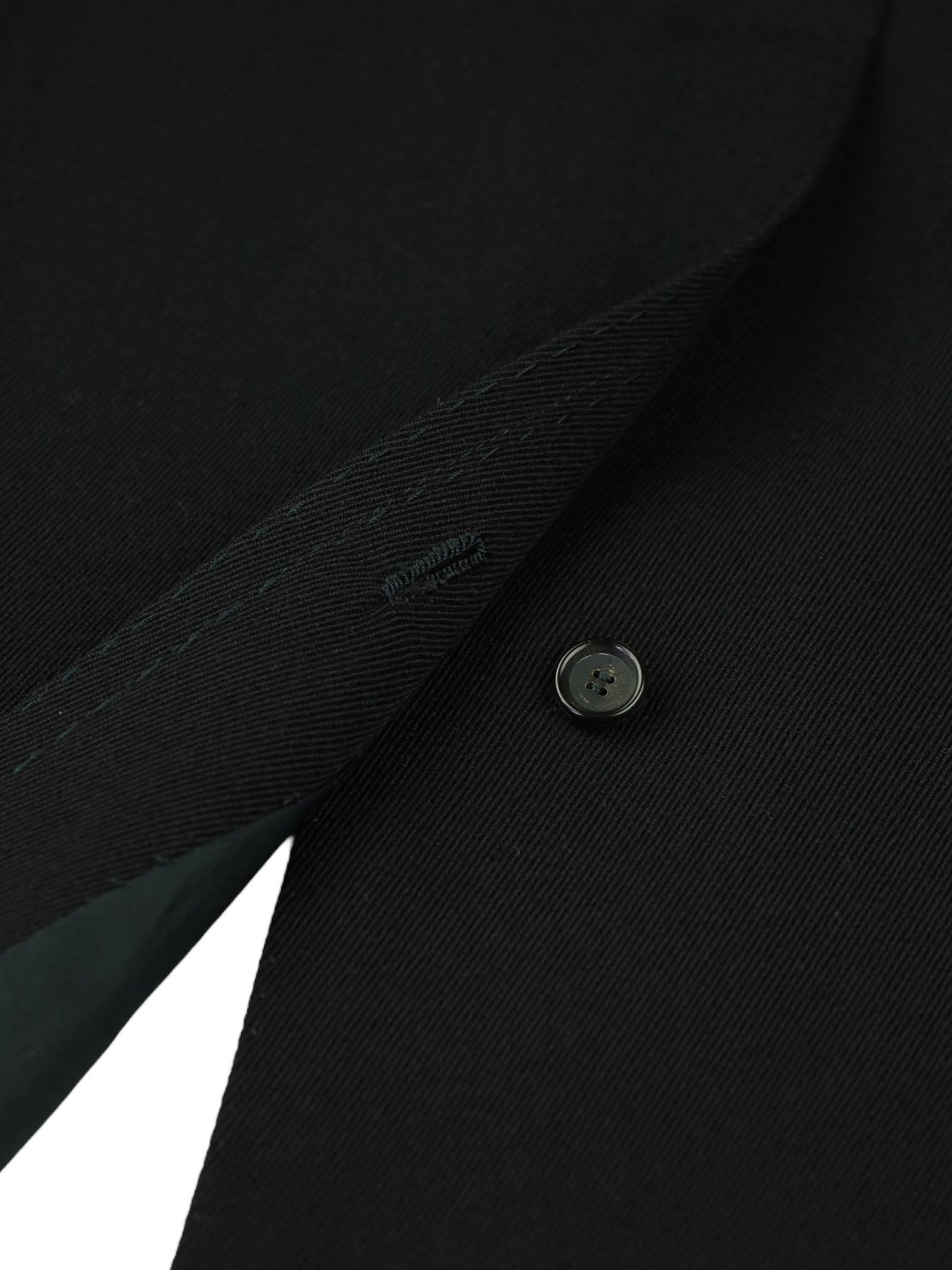 Cesare Attolini Black Wool & Cotton Gabardine-Twill Covert Coat
