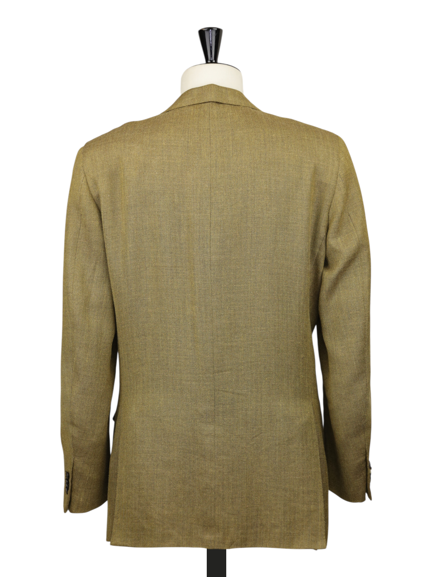 Caruso Gold Wool, Silk & Linen Herringbone Jacket