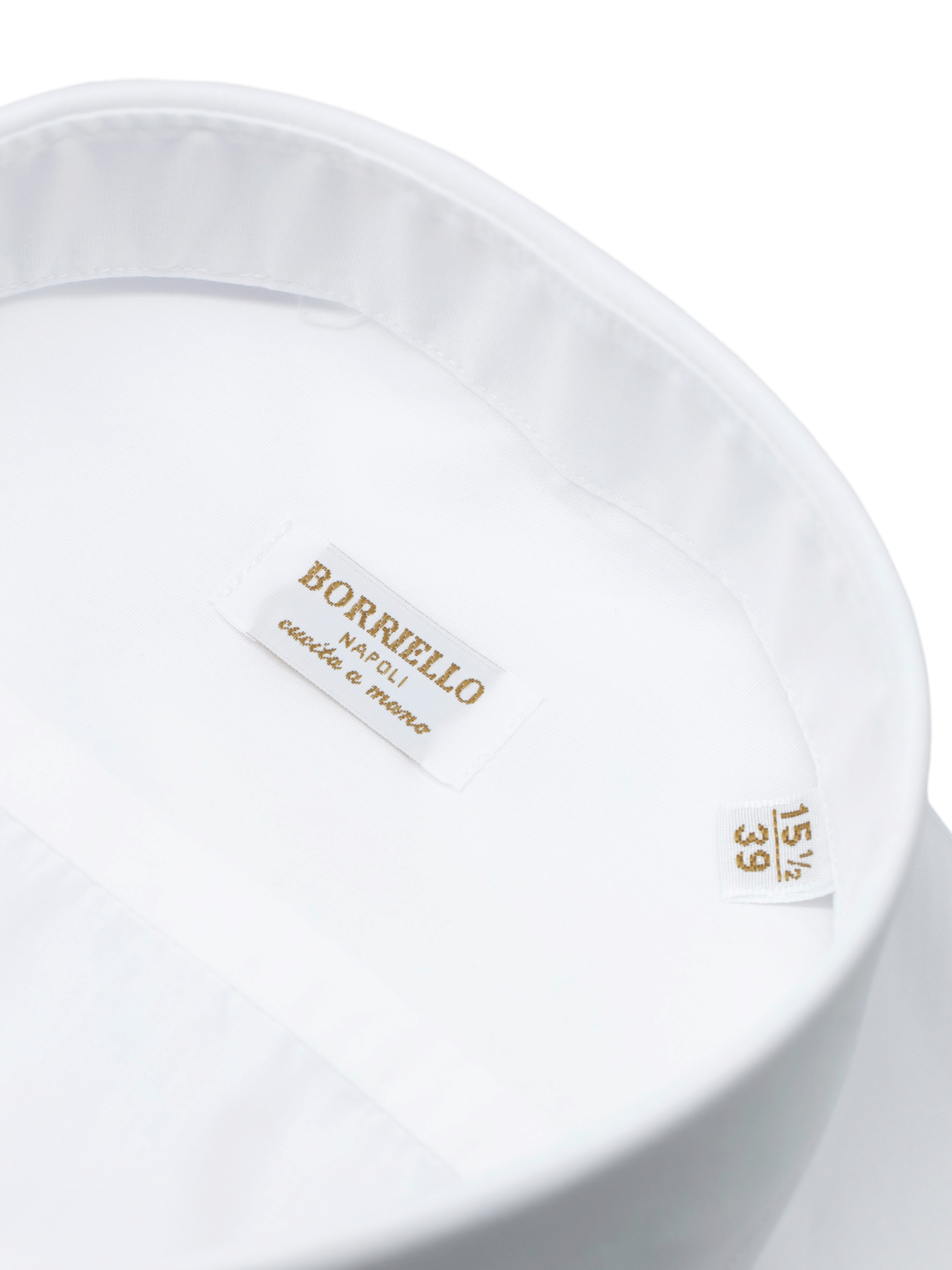 Borriello Napoli White Poplin-Cotton "Marechiaro" Spread-Collar Shirt