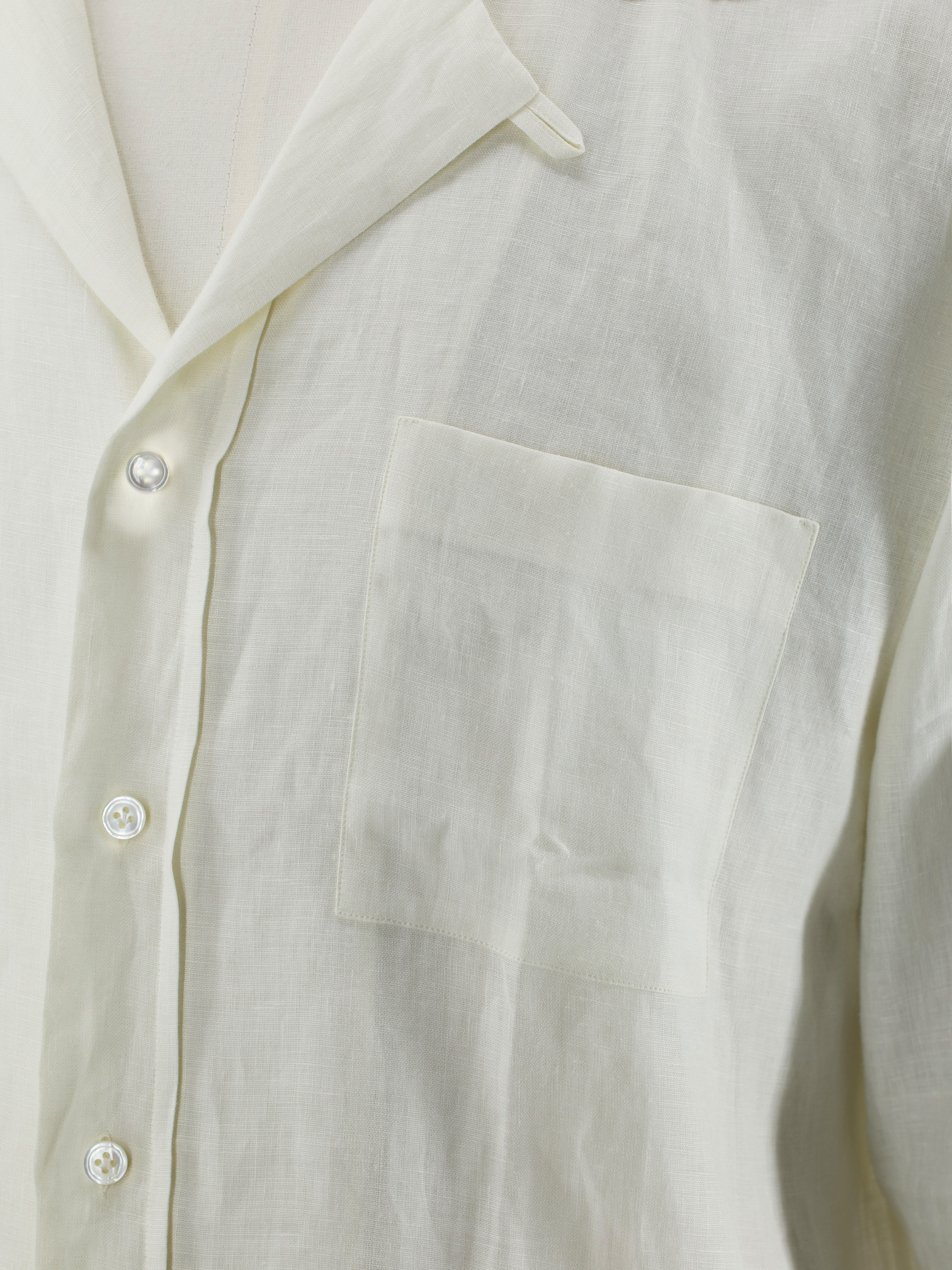 Lardini Ivory Pure Linen Camp-Collar Summer Shirt
