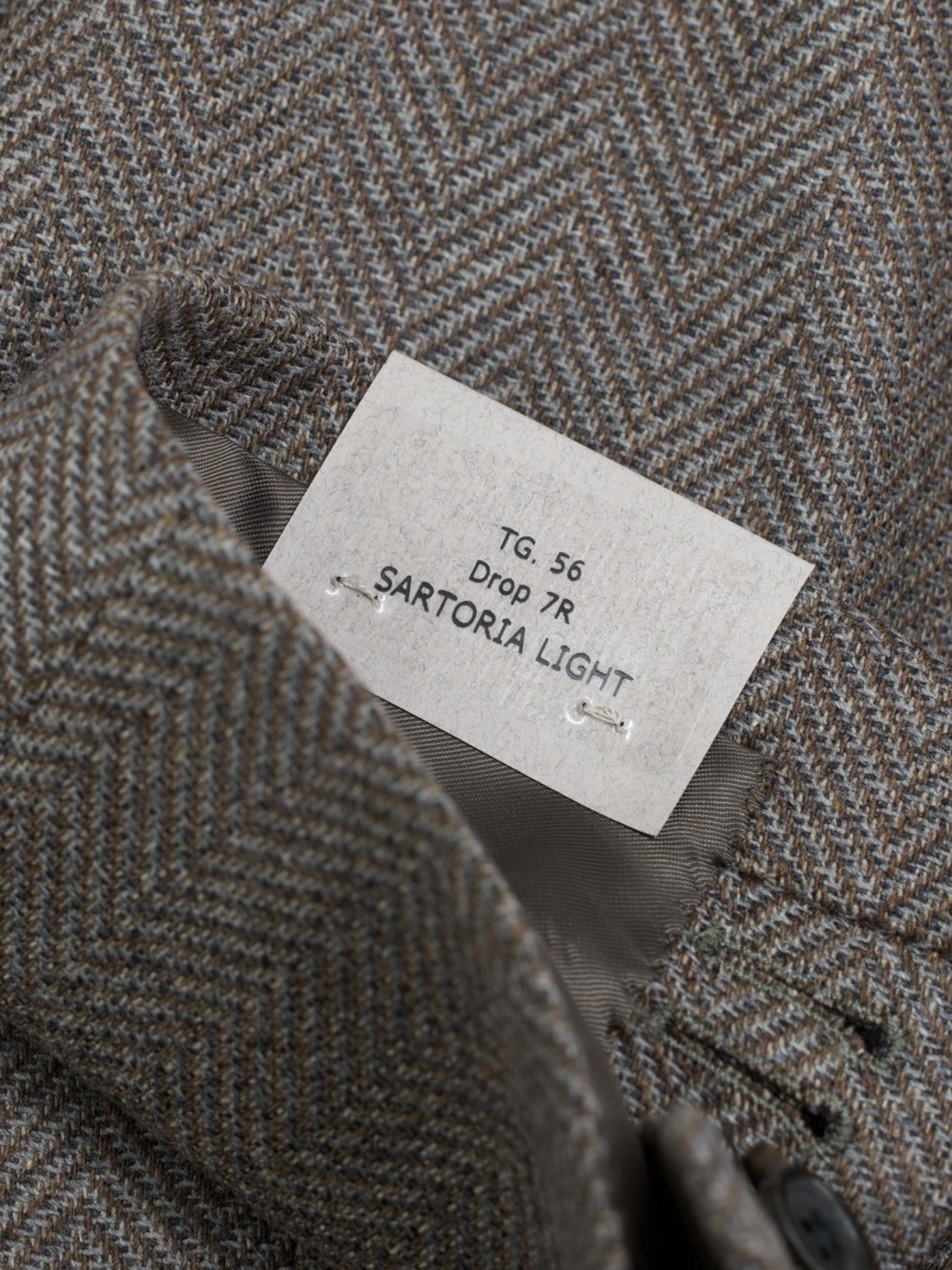 Corneliani Sartoria Brown & Ice-Blue Wool & Cashmere Herringbone Jacket