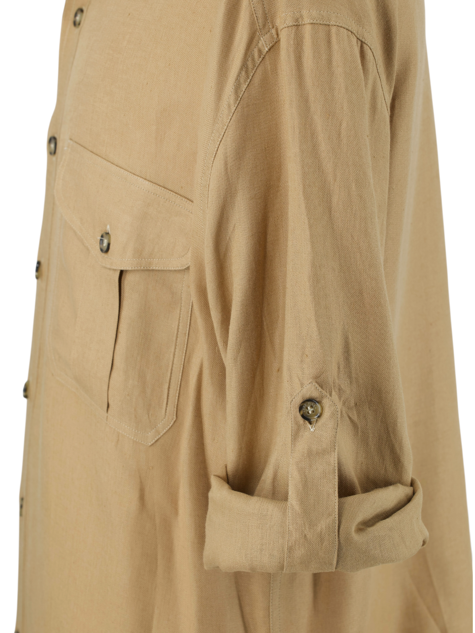 Loro Piana Brown Pure Linen Saharian Shirt
