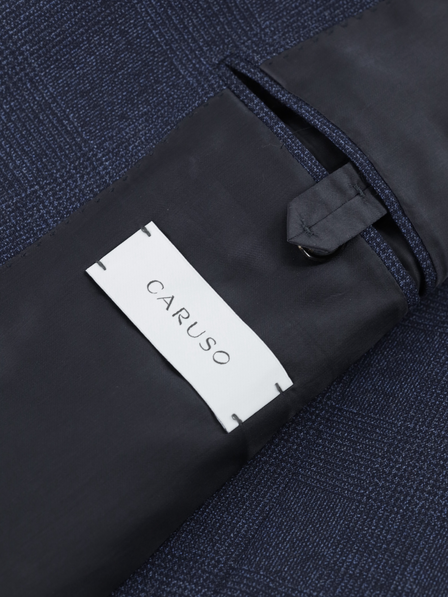 Caruso Dark Blue Wool Prince of Wales Aida Suit
