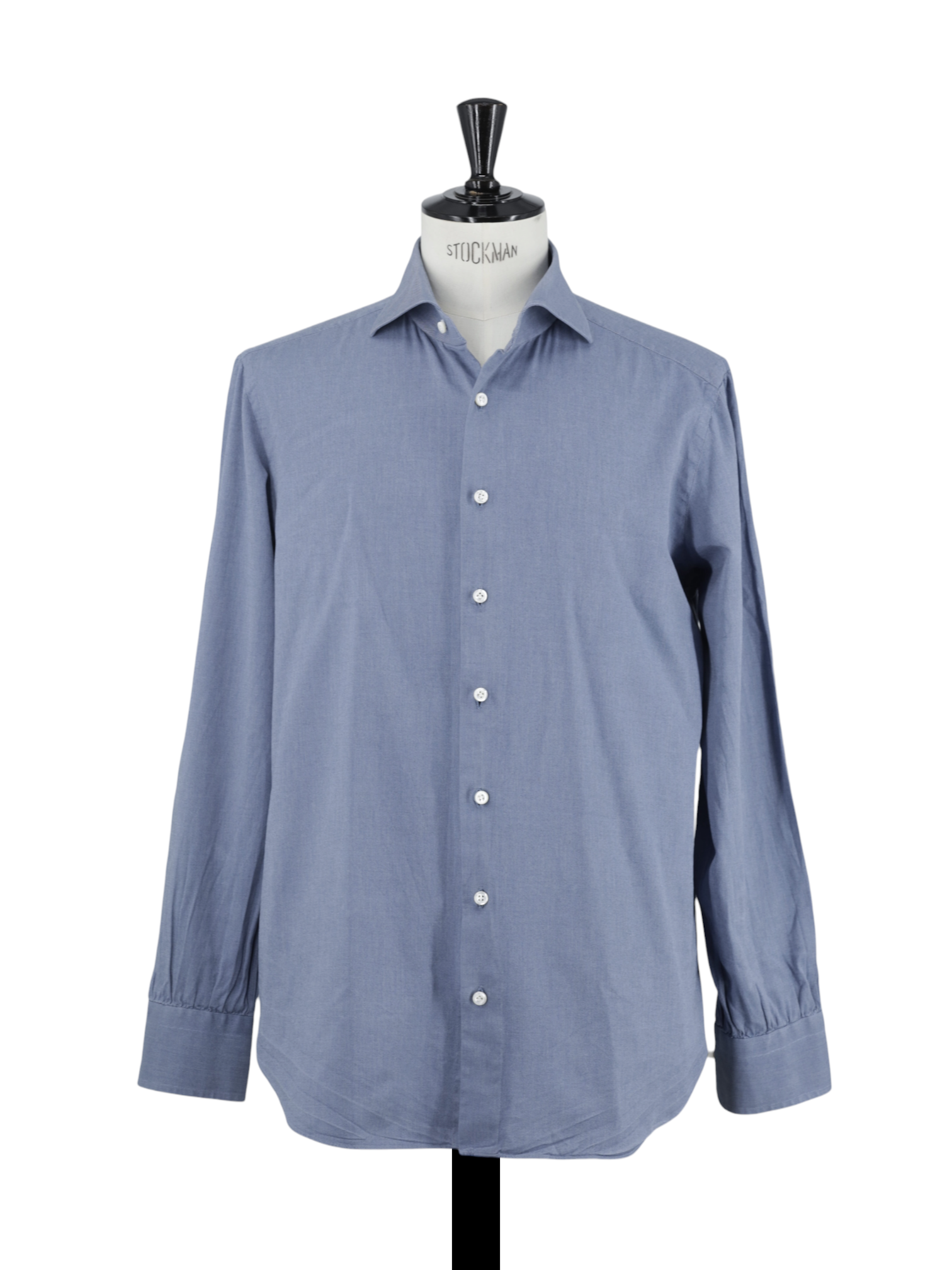 Cesare Attolini Steel Blue Pure Cotton Twill Shirt
