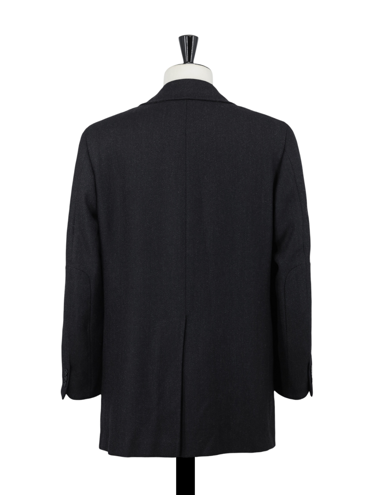 Canali Anthracite Waterrepellent-Wool Twill Carcoat