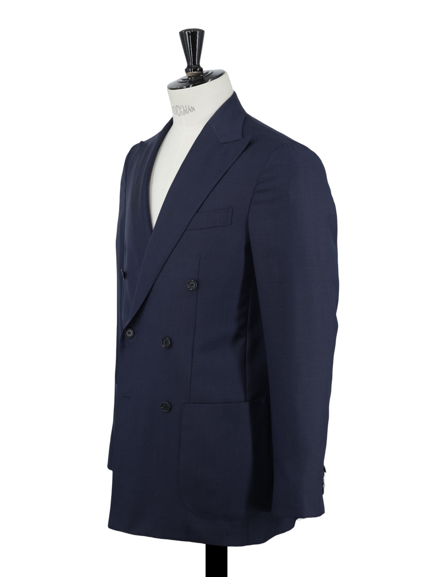 E. Formicola Navy Double-Breasted Fine-Wool Lungo Suit