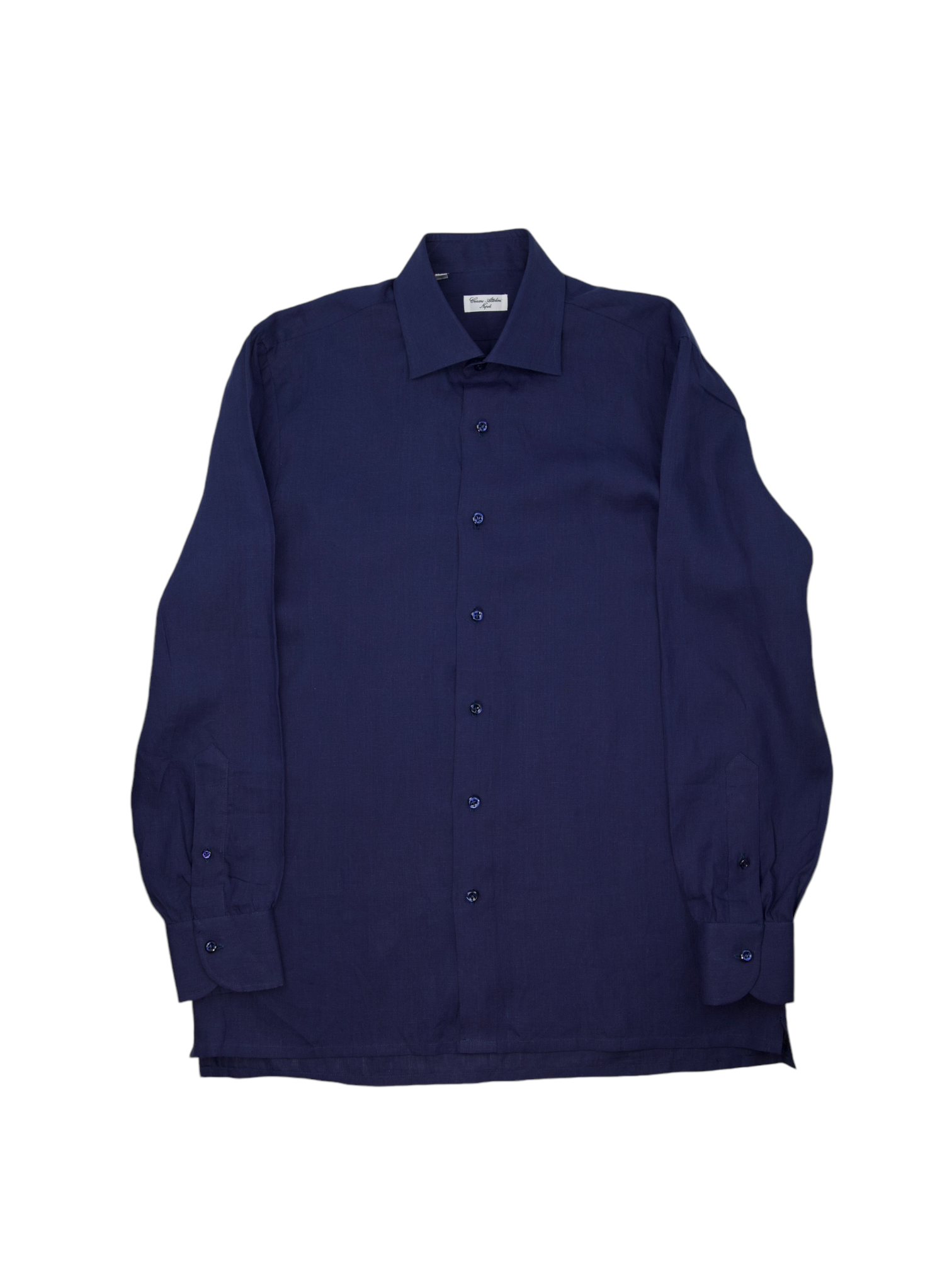 Cesare Attolini Dark Blue Linen Shirt