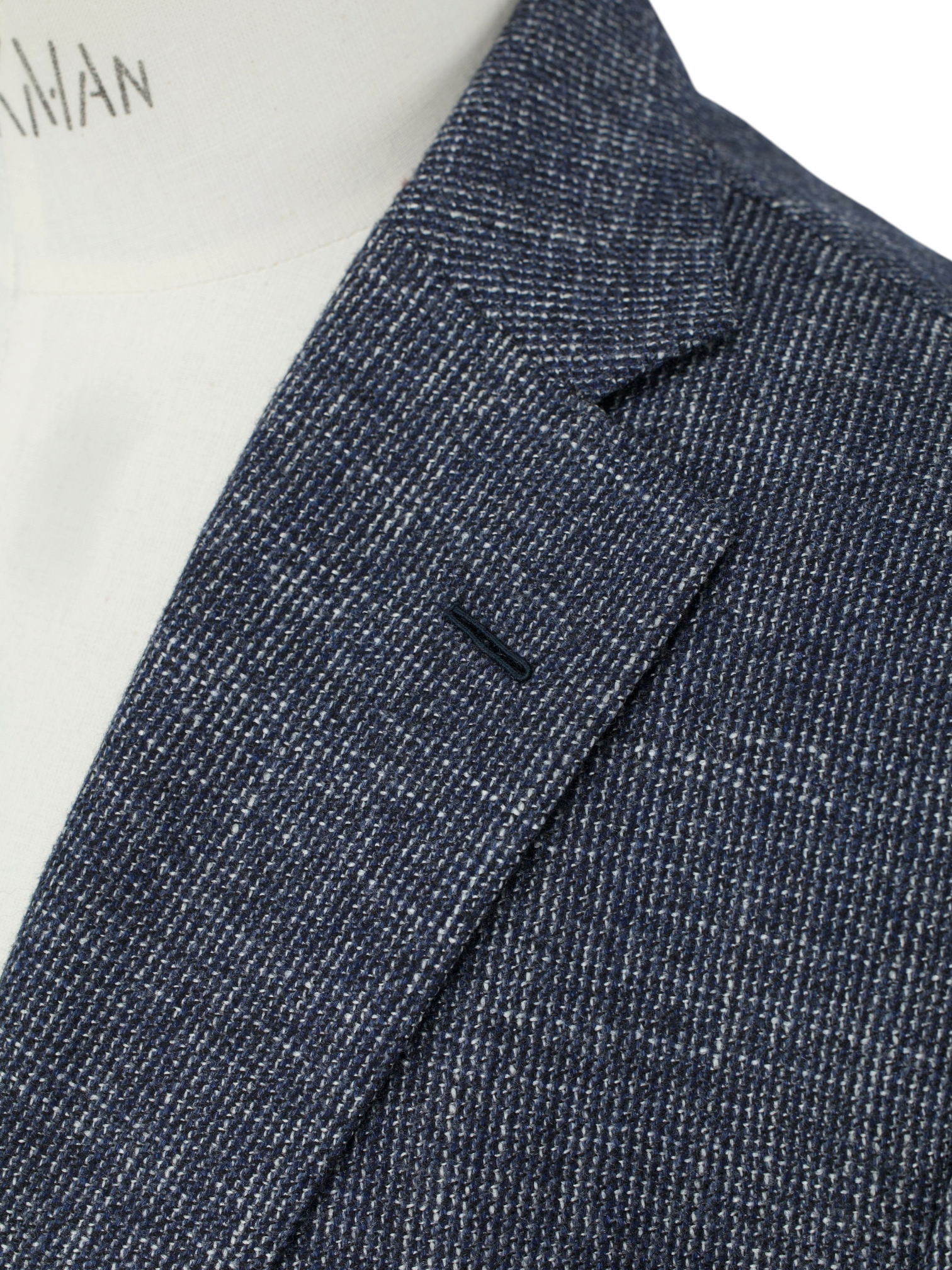 Caruso Steel Blue Wool, Cashmere & Silk Micro-Pattern Jacket