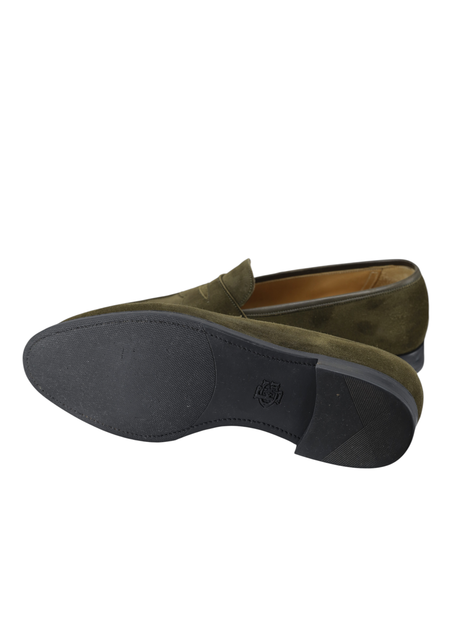 Edward Green Army Green Suede Piccadilly "E184" Penny Loafer