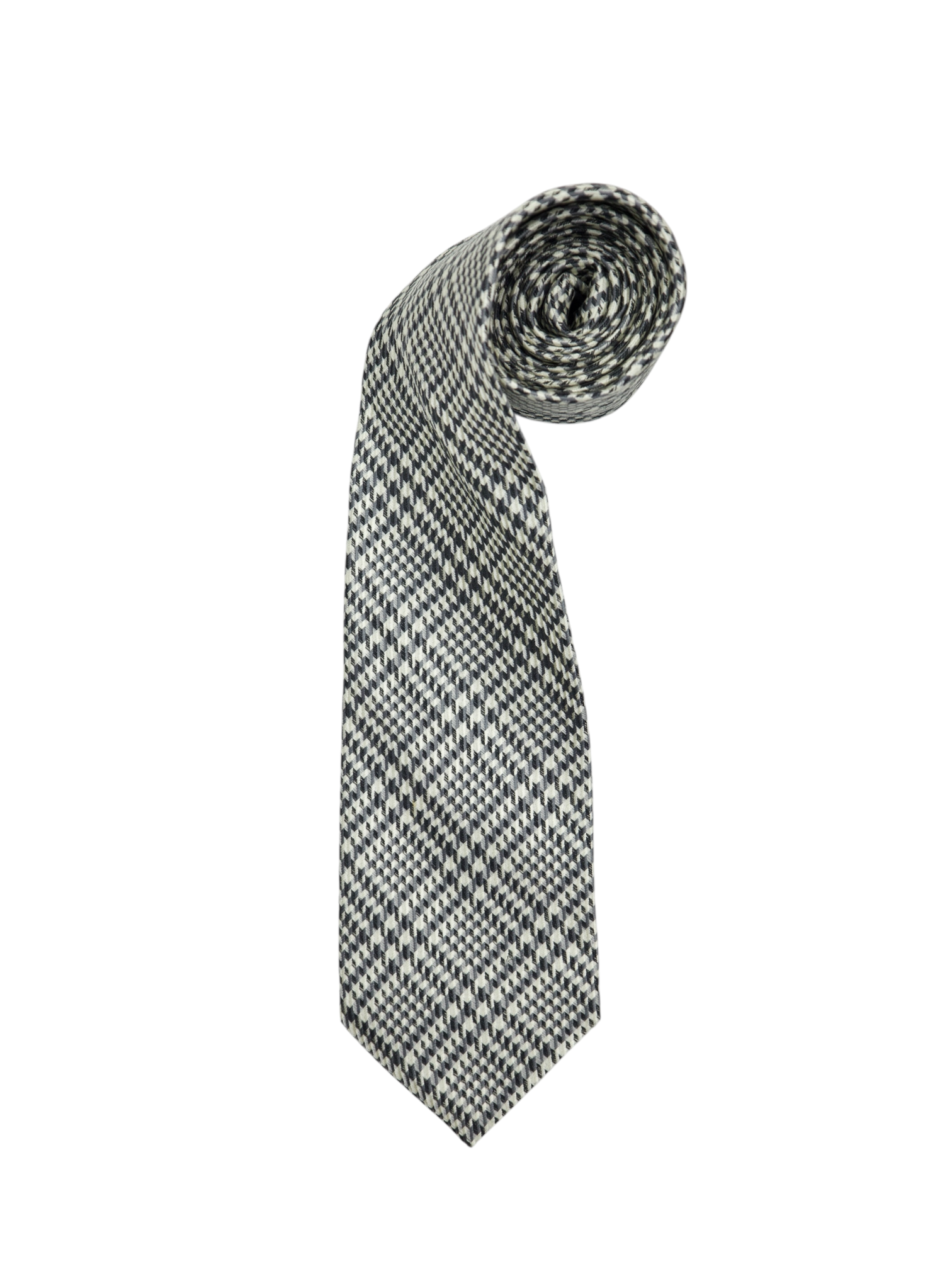 Tom Ford Grey Plaid Silk Tie