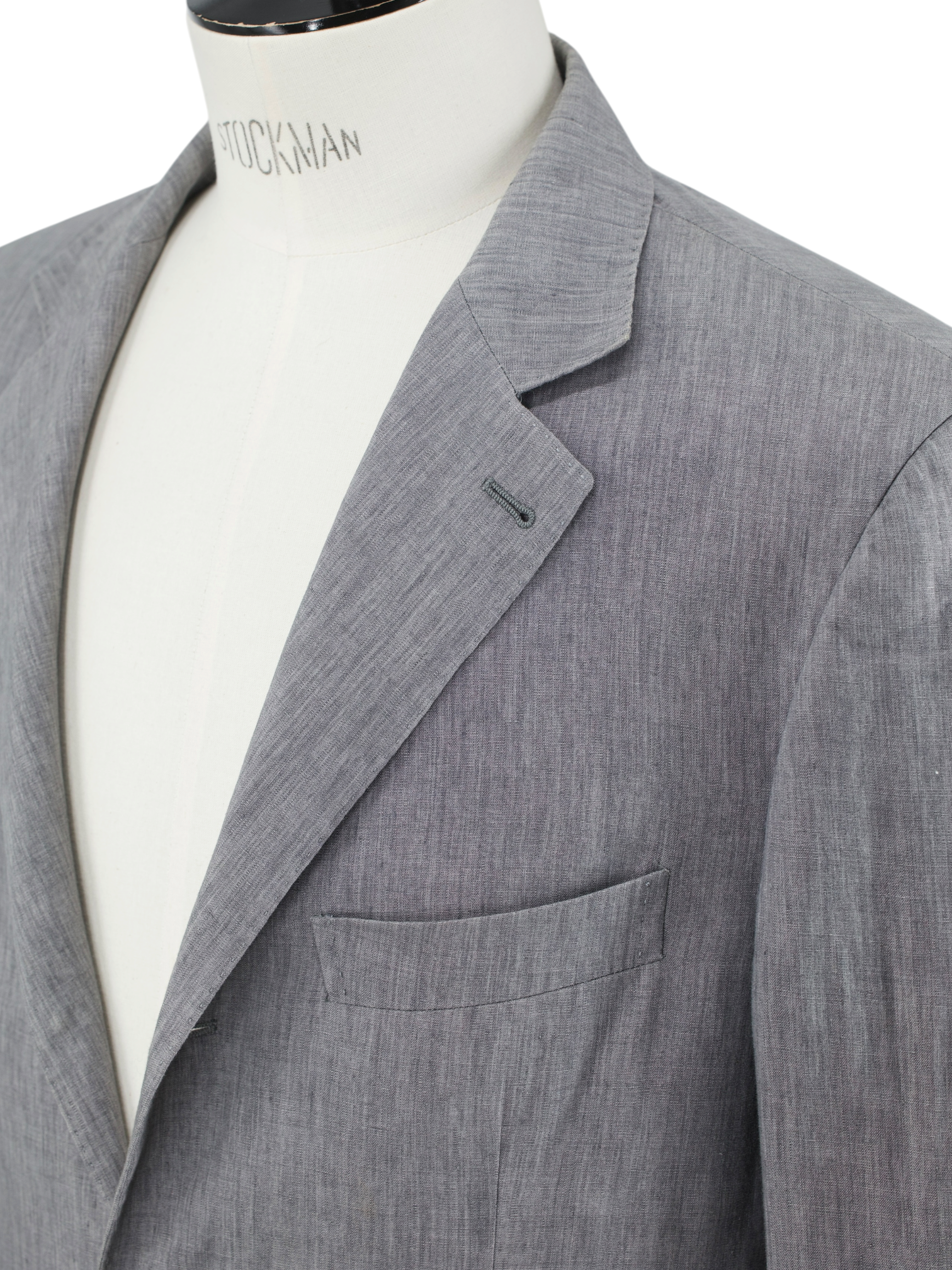 Brunello Cucinelli Light Grey Linen Elbow-Patch Italian-Countryside Jacket