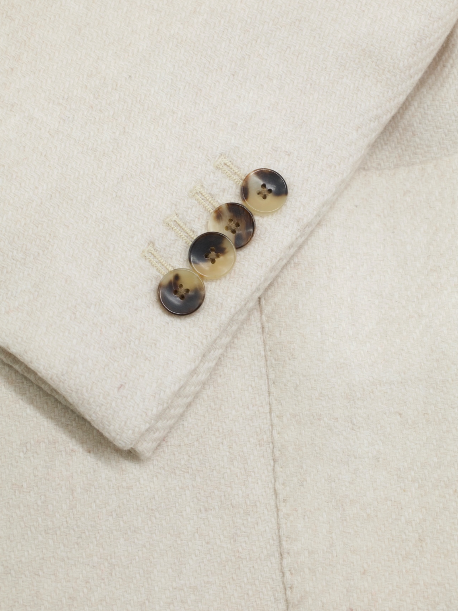 Lardini Beige Wool & Stretch Micro-Structure Jacket