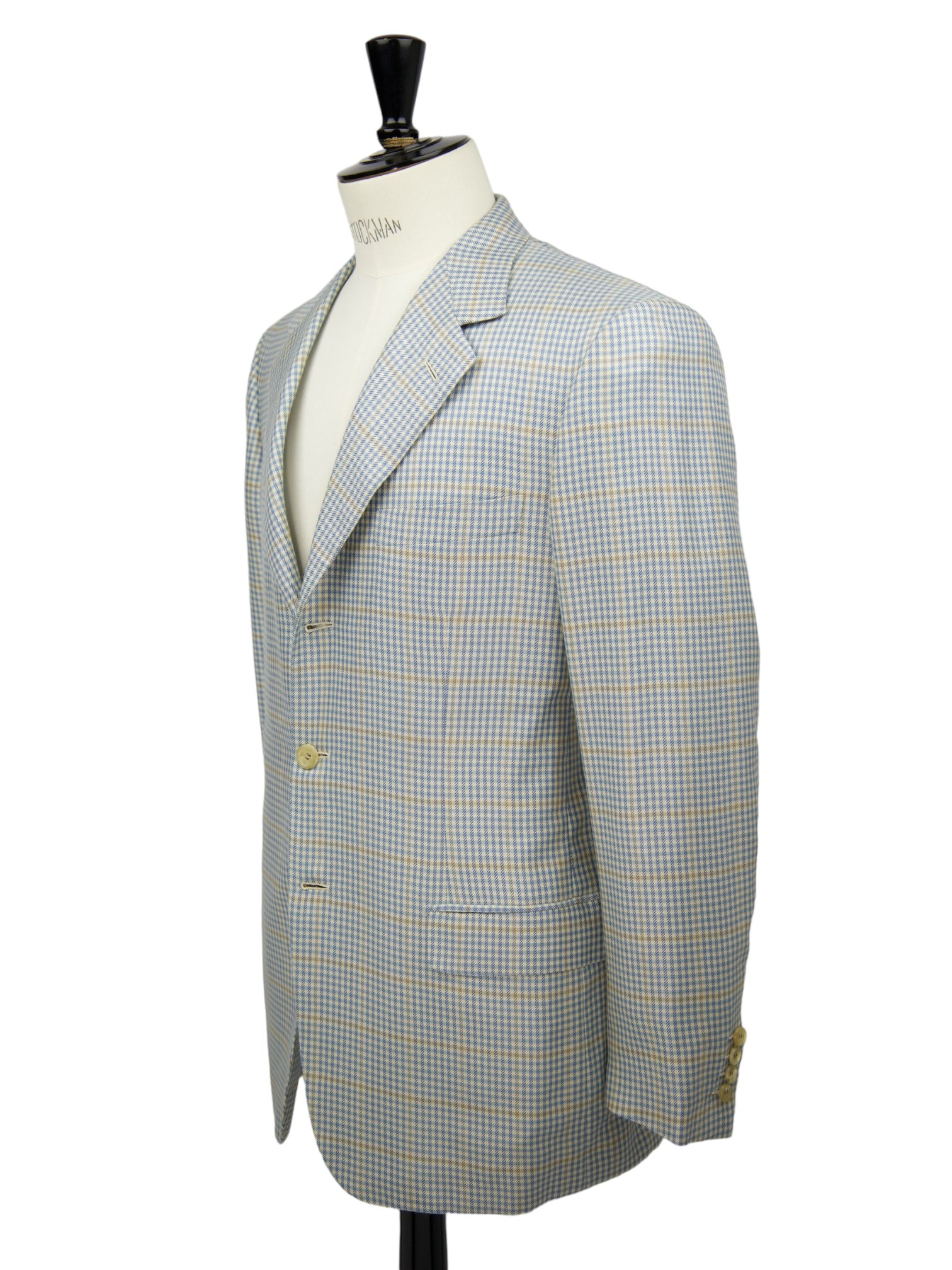 Brioni Light Blue Cashmere & Silk Overcheck Nomentano Jacket