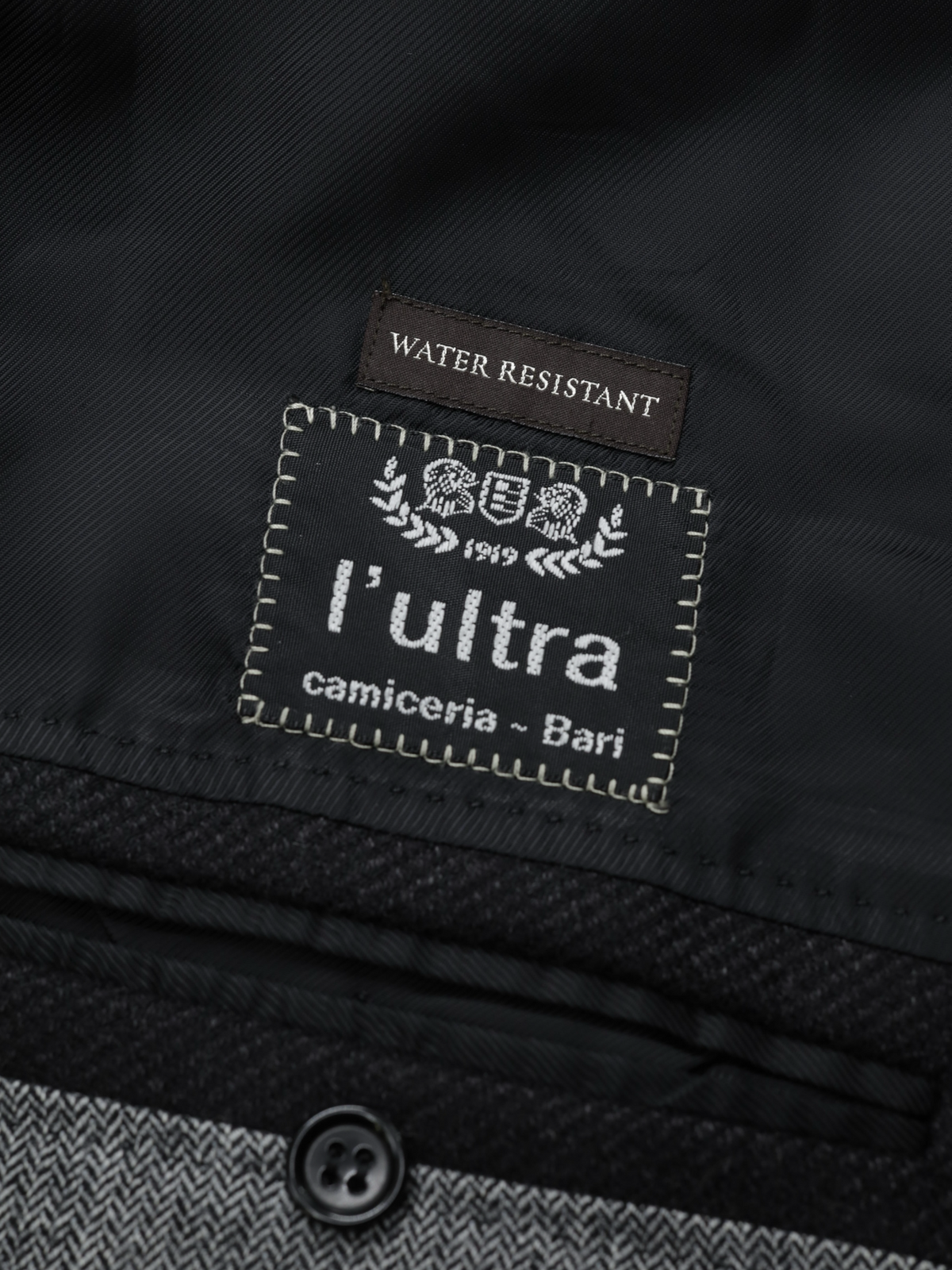 Canali Anthracite Waterrepellent-Wool Twill Carcoat