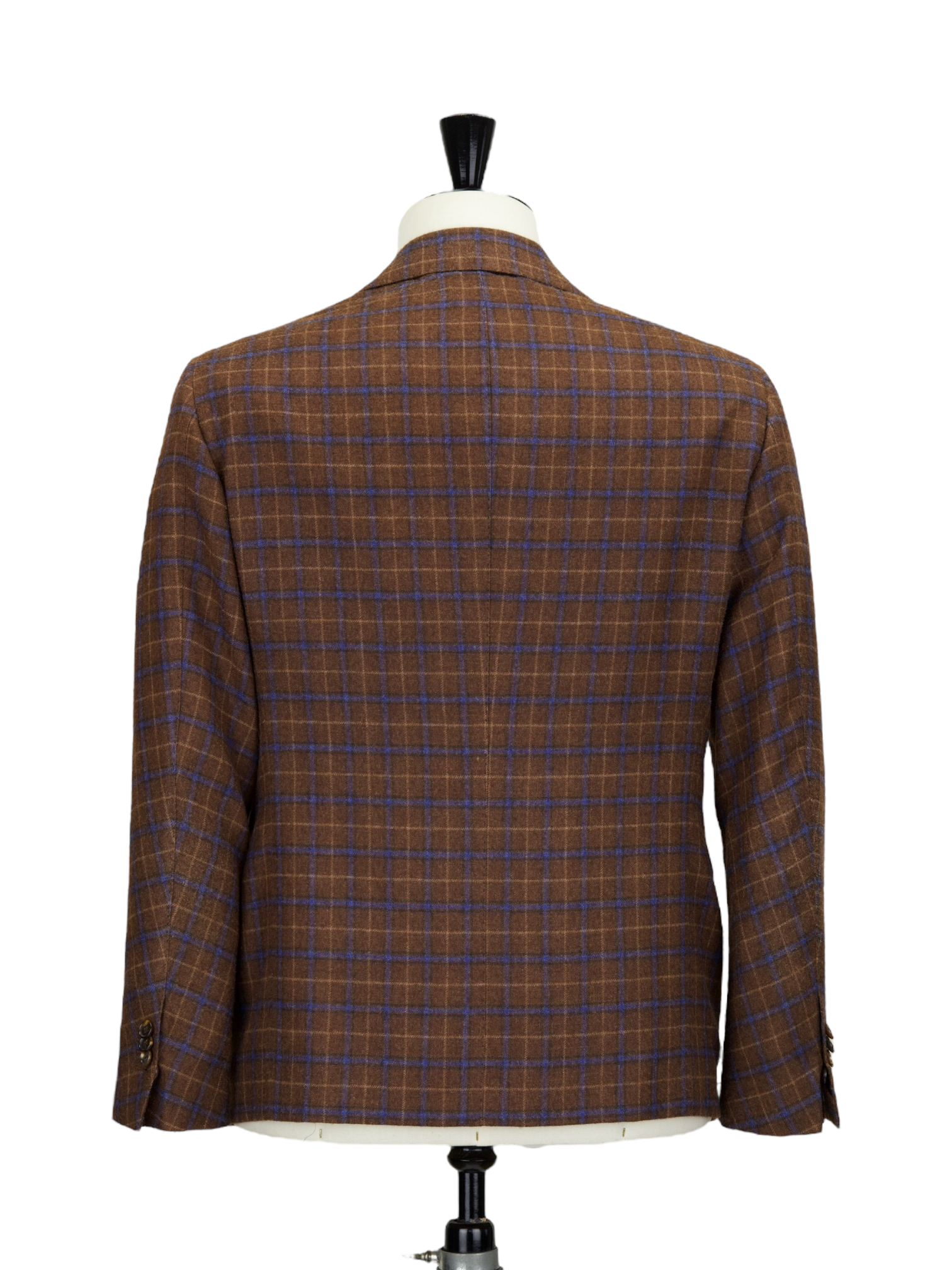 Cesare Attolini Brown Windowpane Flannel Jacket