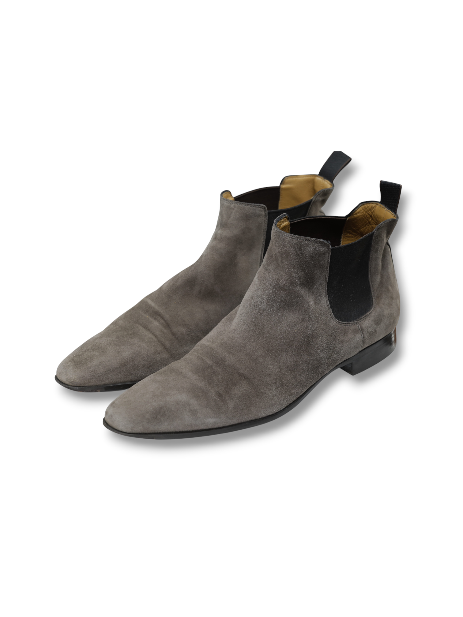 Santoni Warm Grey Suede Chelsea Boots