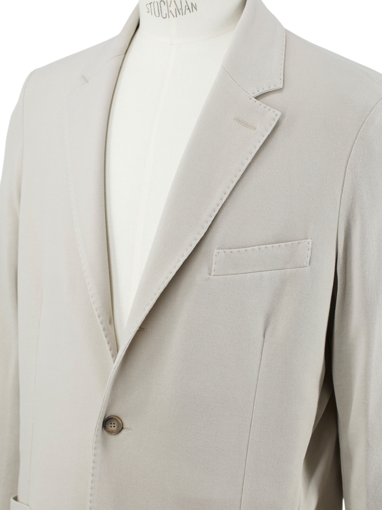 Mandelli Ecru Lightweight-Cotton Unconstructed Tricot Jacket