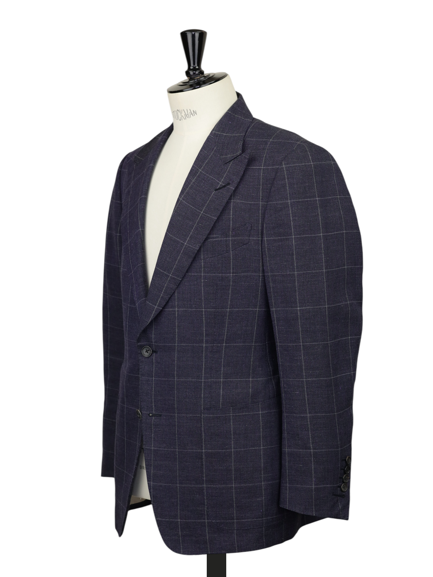Tom Ford Dark-Indigo Wool, Linen & Silk Windowpane Windsor Jacket