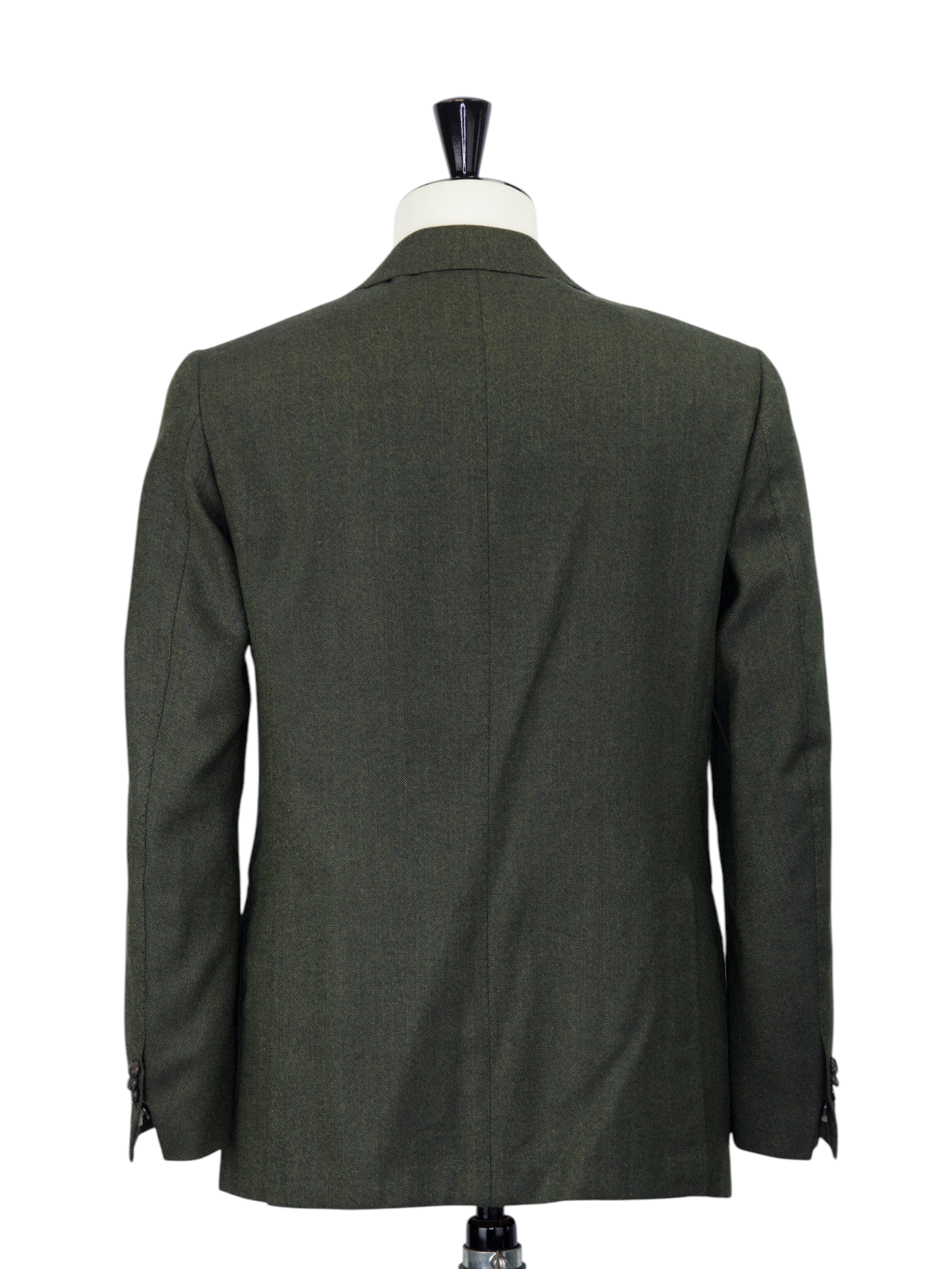 Cesare Attolini Dark Green Wool & Cashmere Micro-Structure Jacket