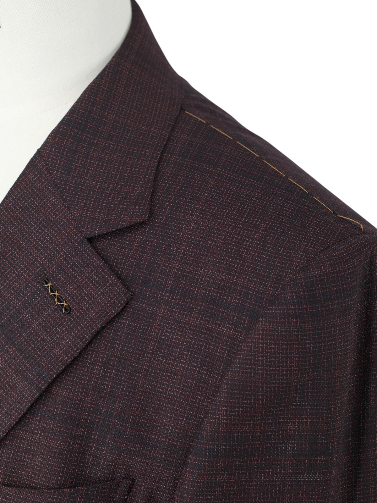 Ermenegildo Zegna Couture Burgundy "Centoventimila" Wool Checkered Jacket