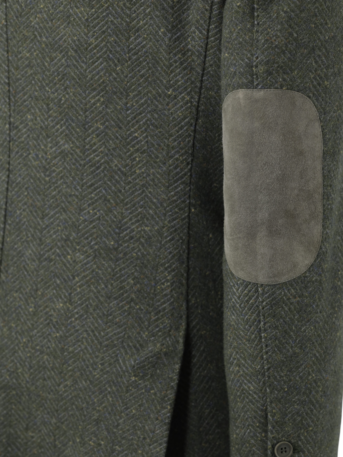 Loro Piana Light Green Cashmere & Wool Detachable-Front Herringbone Jacket