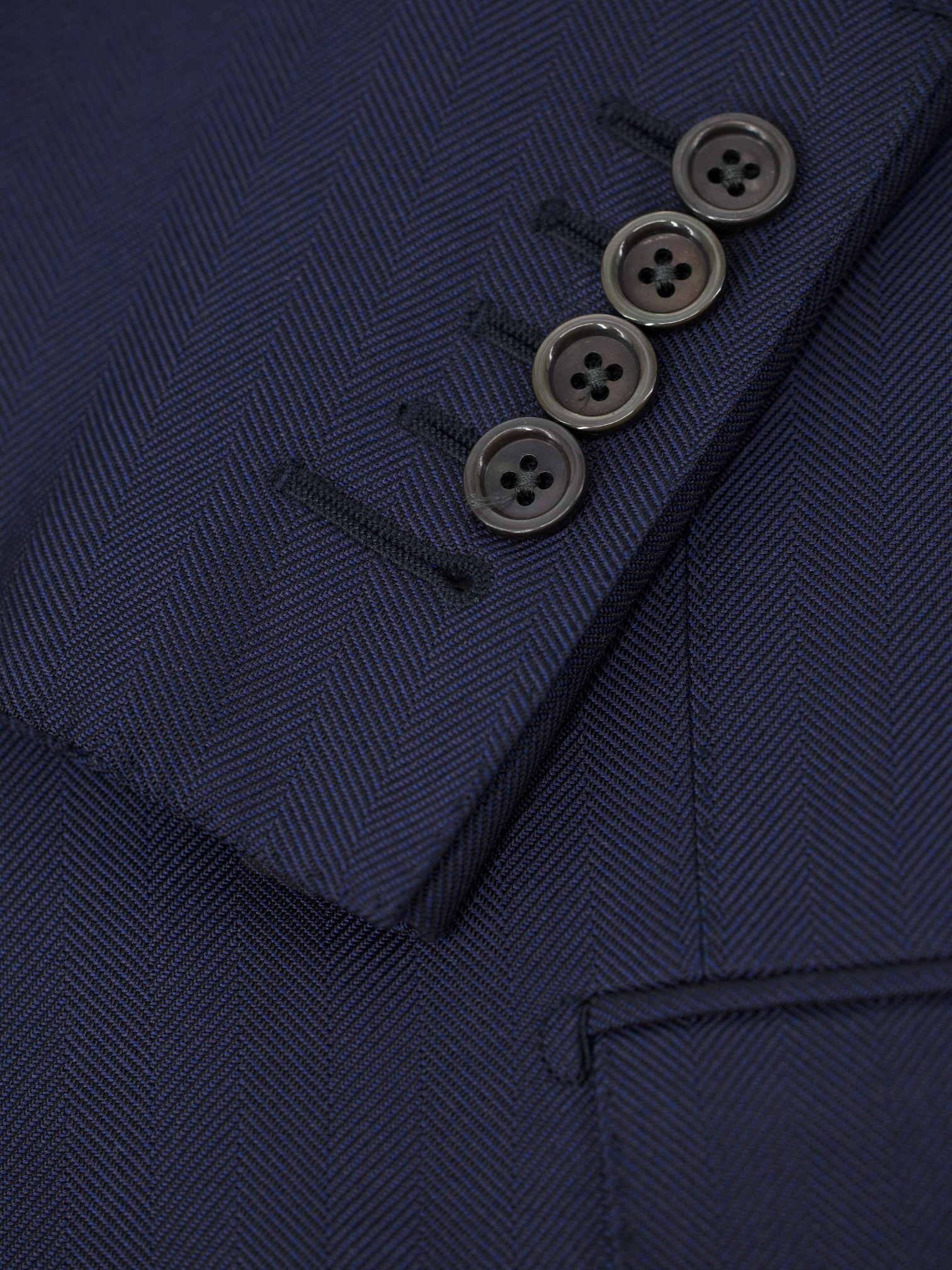 Tom Ford Marine Blue Pure-Silk Herringbone O'Connor Jacket