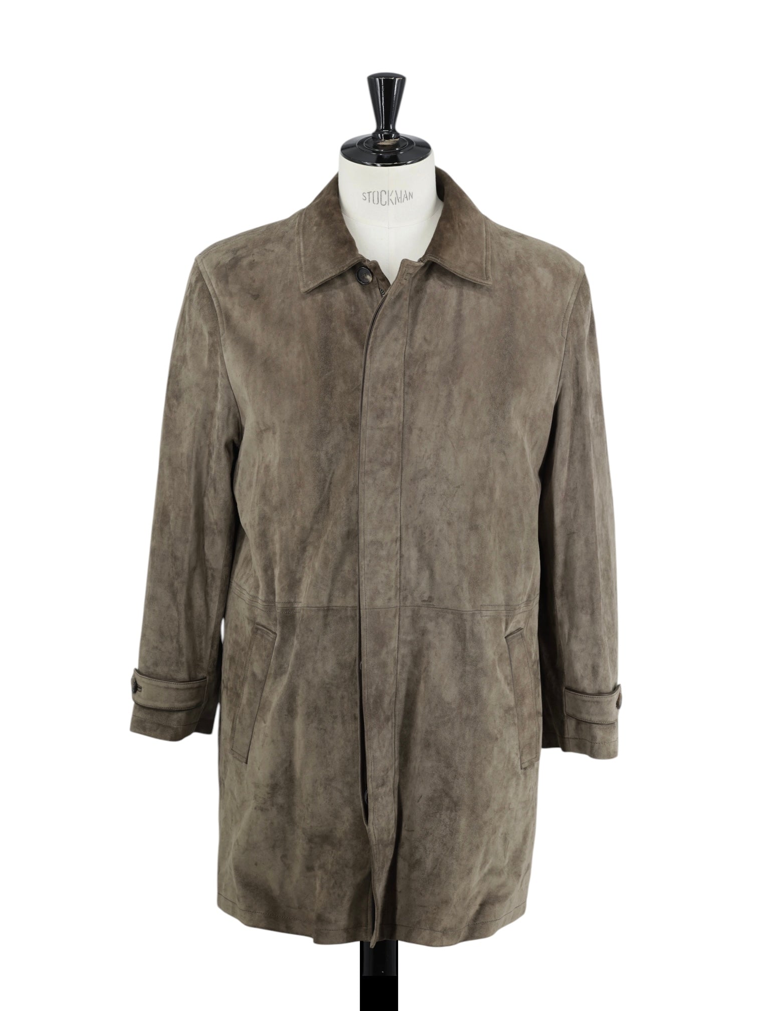 Brioni Dark-Olive Drab Lambskin Suède Coat