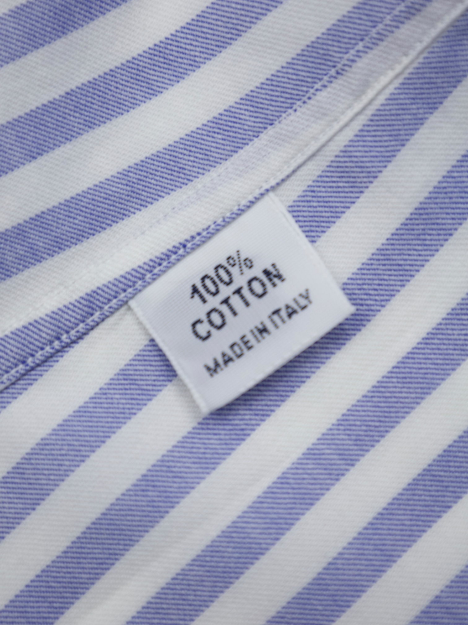 Fray White & Azure Blue Bengal Stripe Cotton Shirt