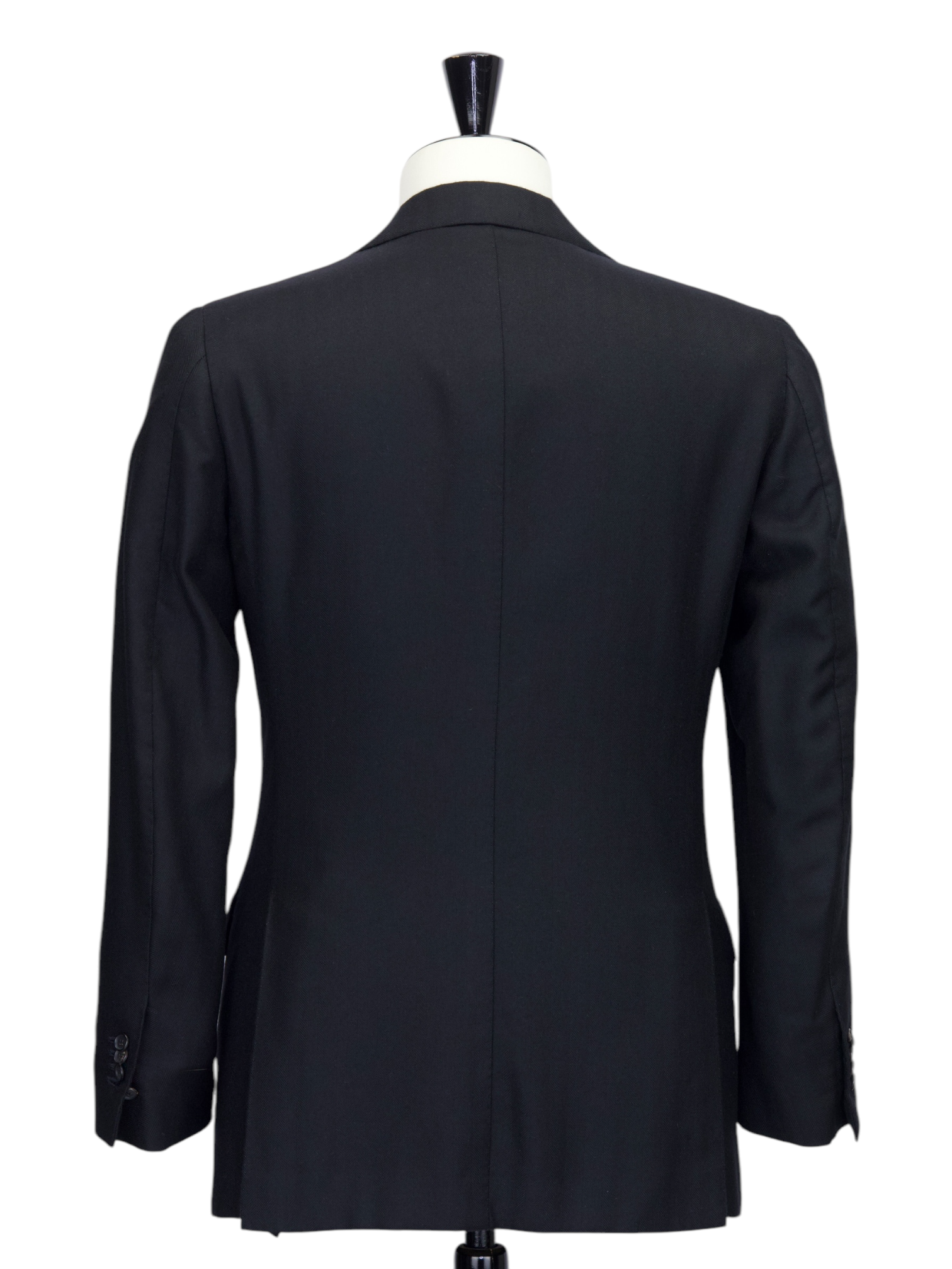 Cesare Attolini Black Cashmere Herringbone Jacket