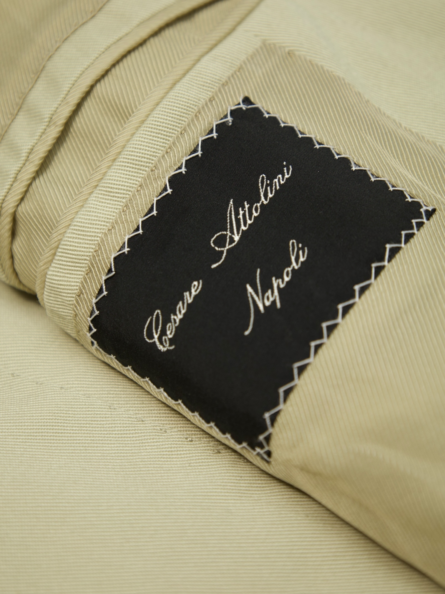 Cesare Attolini Beige Cotton Twill Unlined Jacket