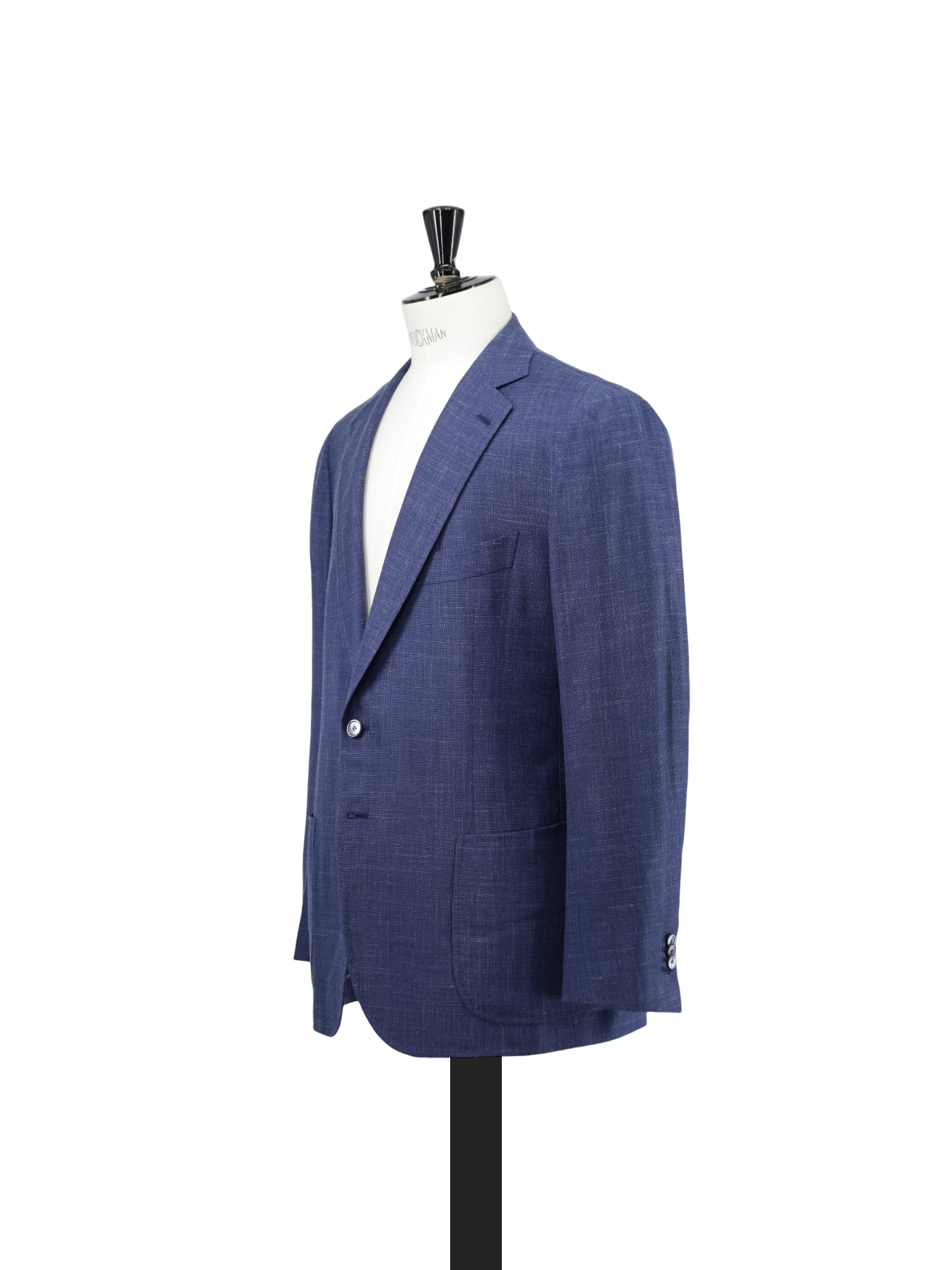 Cesare Attolini Blue Wool, Silk & Linen Hopsack Jacket