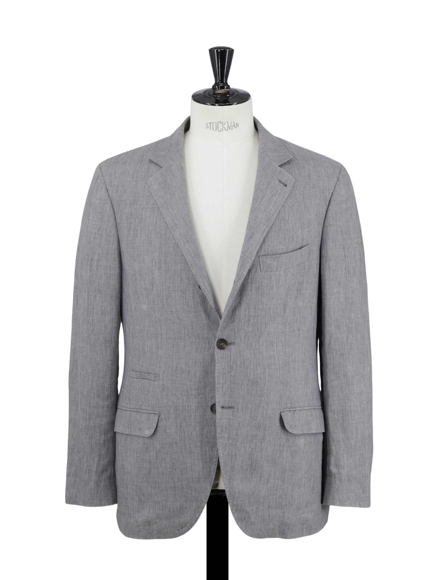 Brunello Cucinelli Light Grey Linen Elbow-Patch Italian-Countryside Jacket