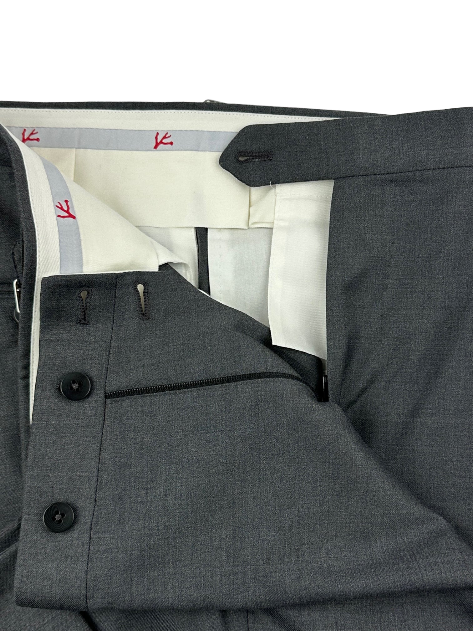 Isaia Grey Wool Trousers