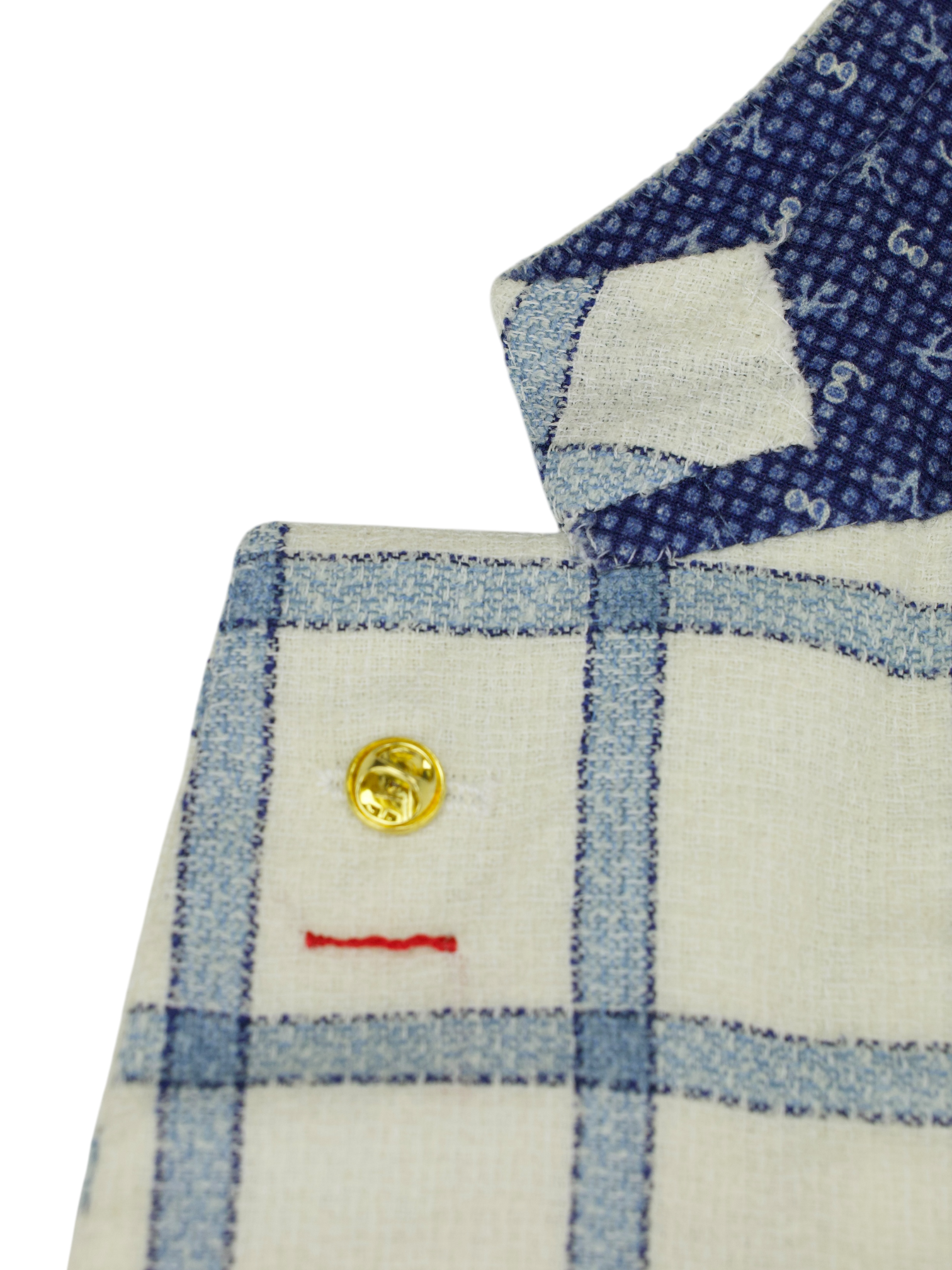 Isaia White & Light Blue Silk, Wool & Linen "Giro Inglese" Summer Jacket