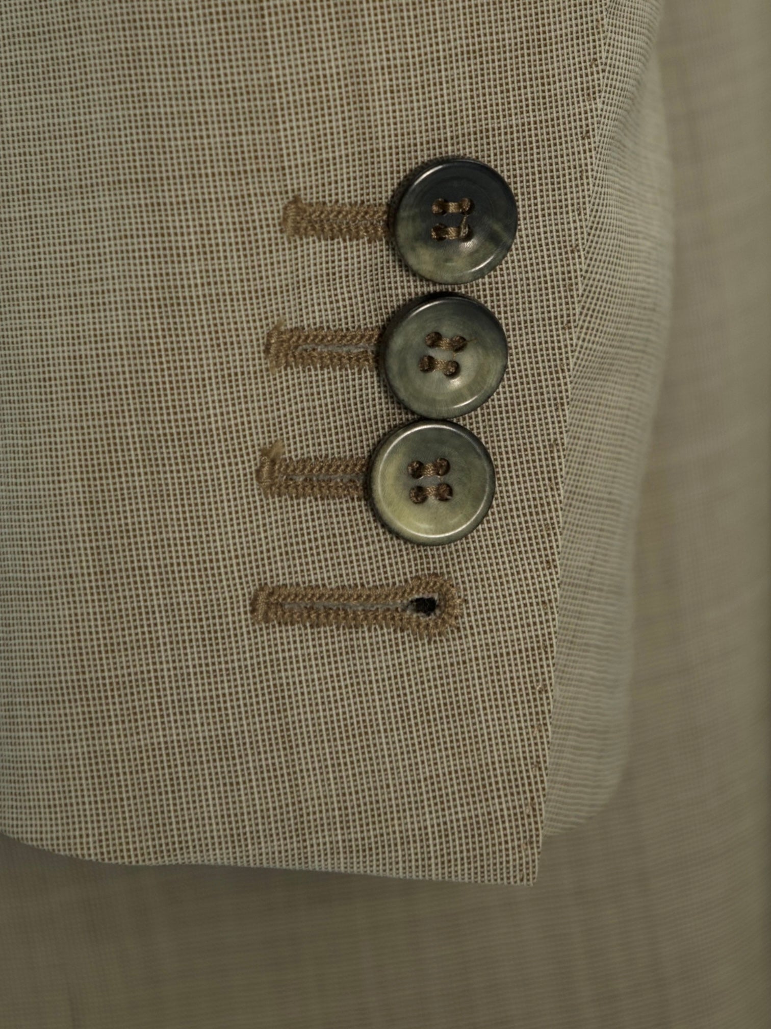 Canali Taupe Travel Wool Shadow-Check Suit