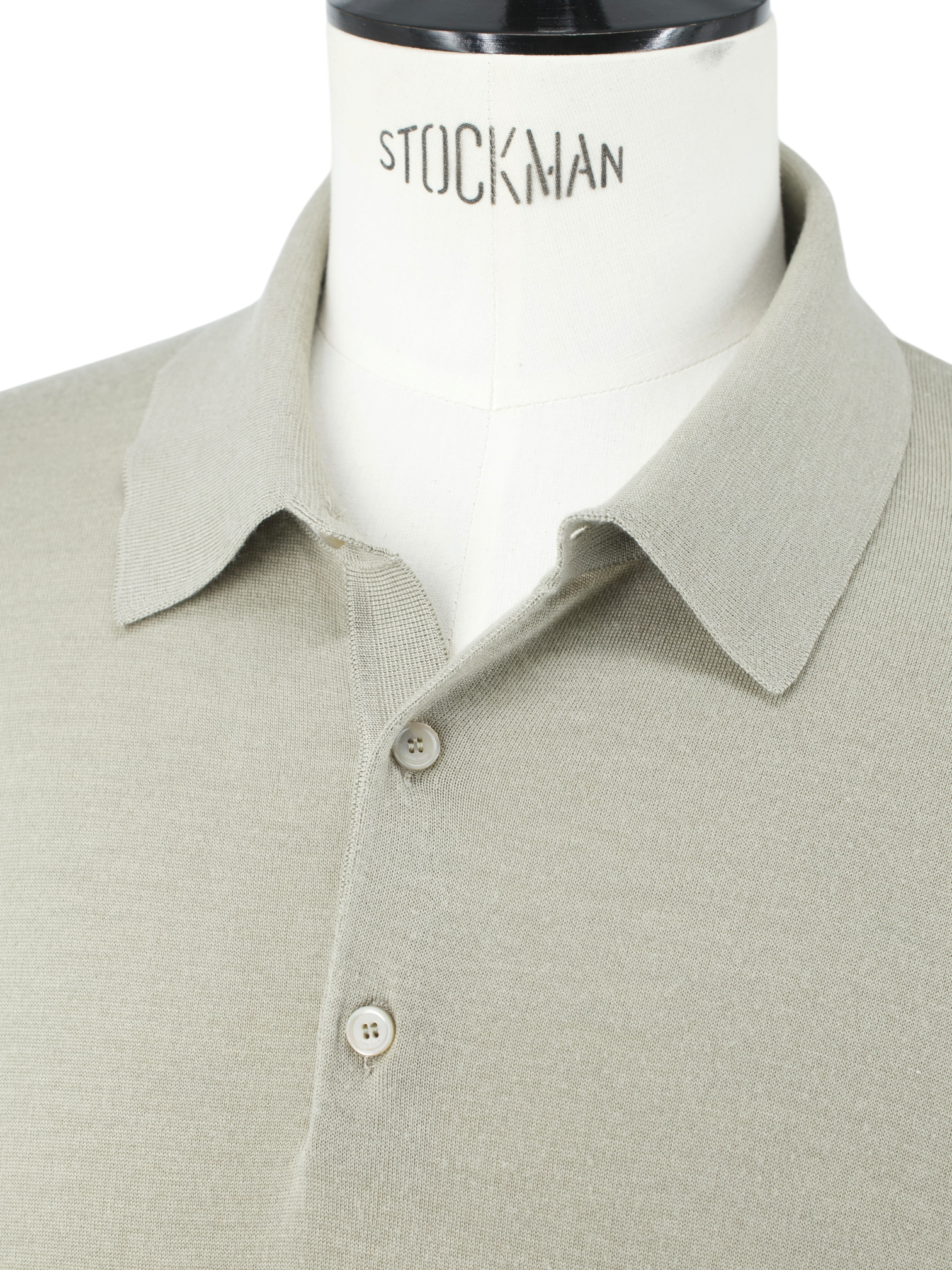 Loro Piana Muted Green Wool, Silk & Cashmere "Sottile" Polo