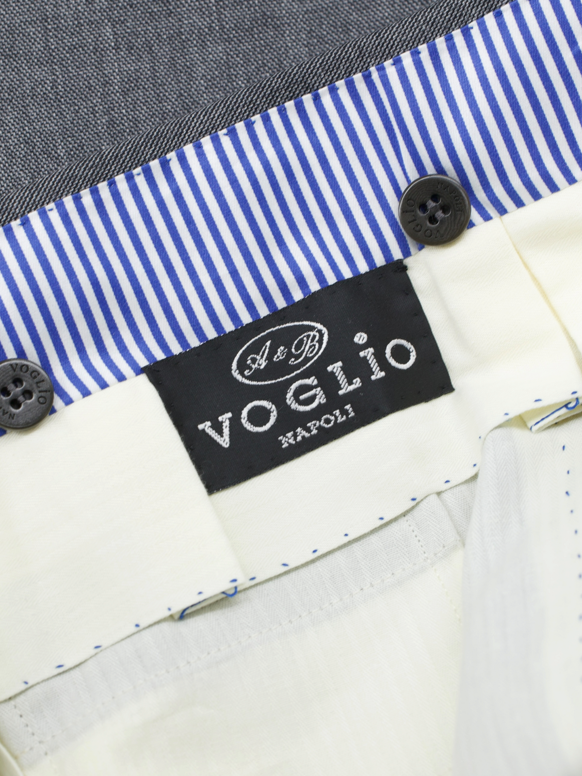 Sartoria Voglio Grey 4-Seasons Wool & Cashmere Sharkskin Sartorial Trousers