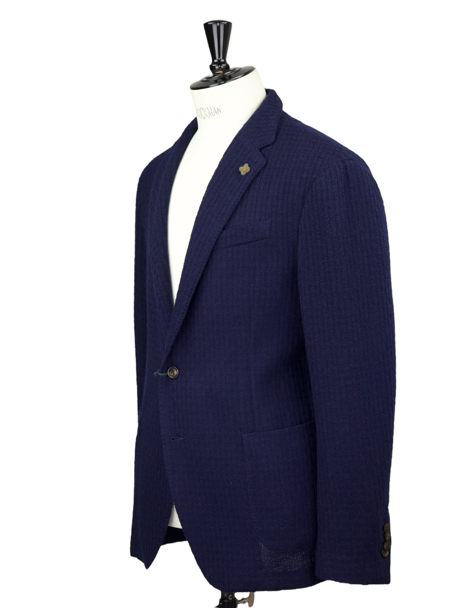 Lardini Navy Liknit Knitted Jacket