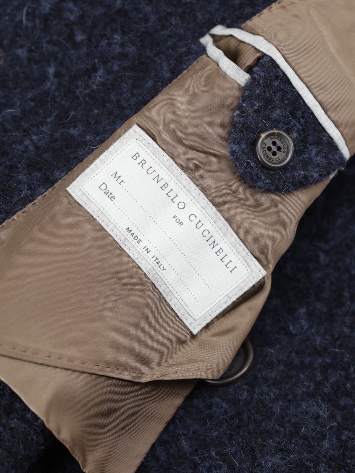Brunello Cucinelli Dark Blue Plushy Alpaca-Blend Double Breasted Coat