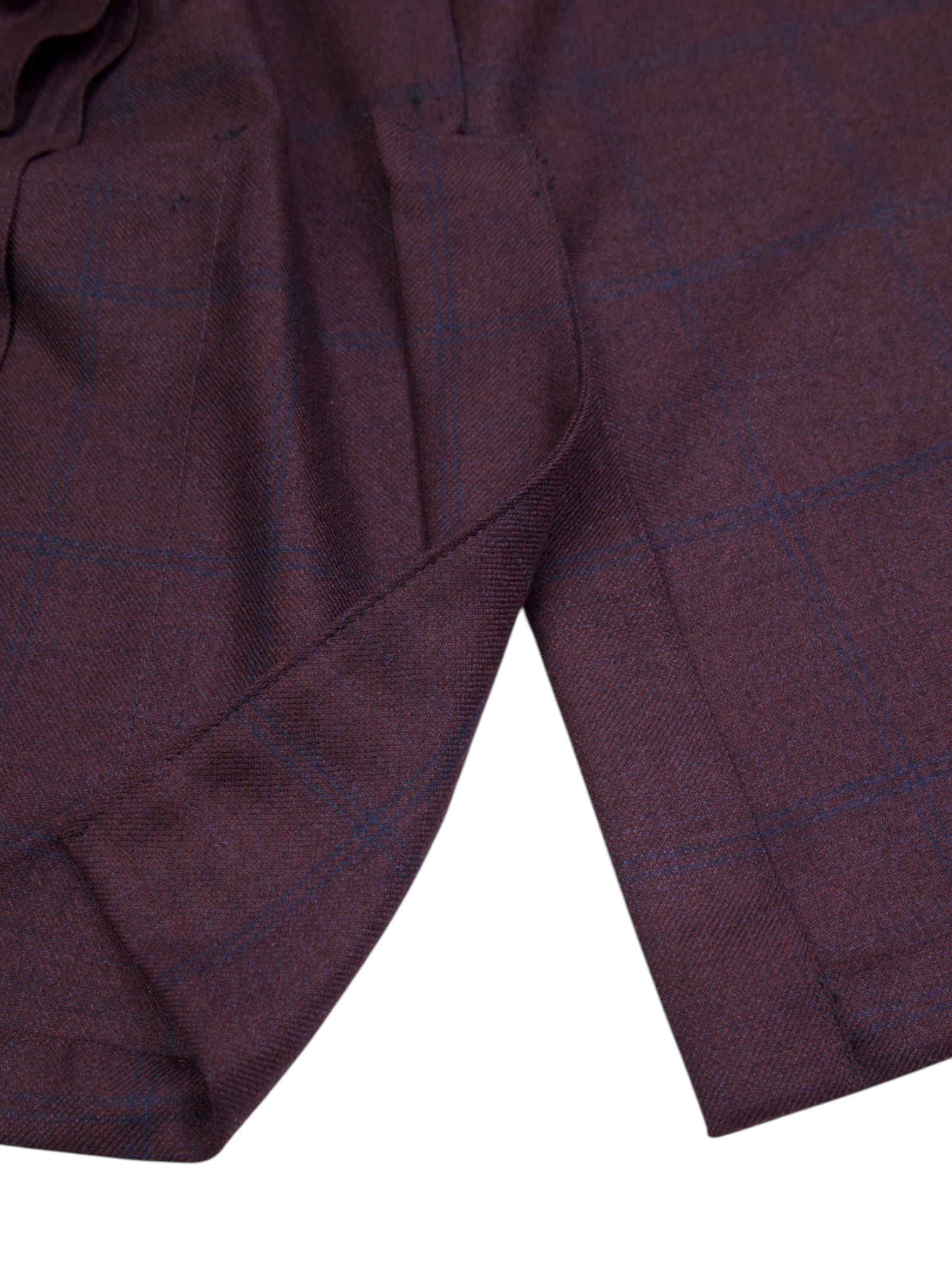 Canali Burgundy "Exclusive" Silk & Cashmere Windowpane Jacket