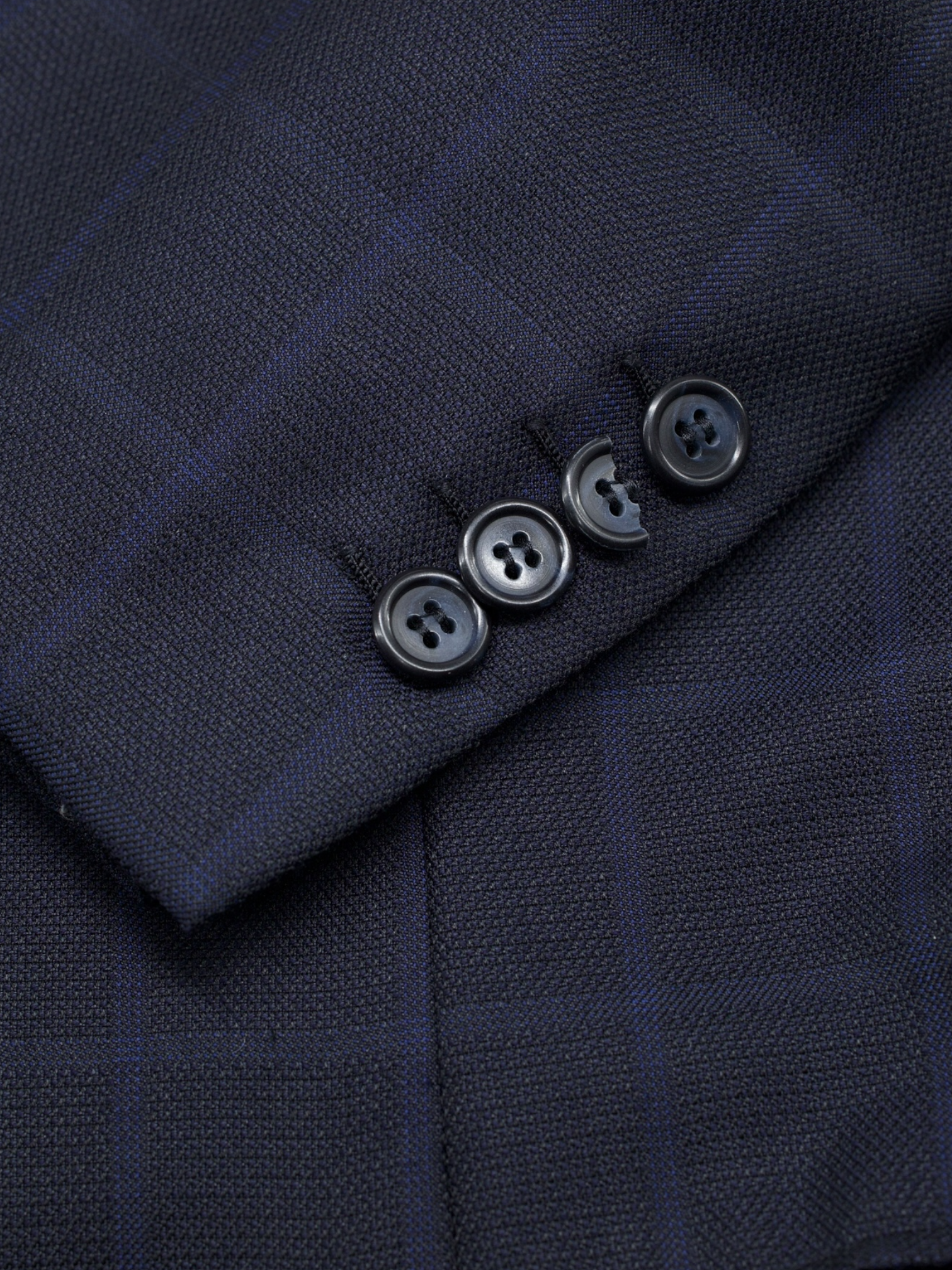 Brioni Dark Blue Wool-Silk Blend Windowpane Senato Jacket